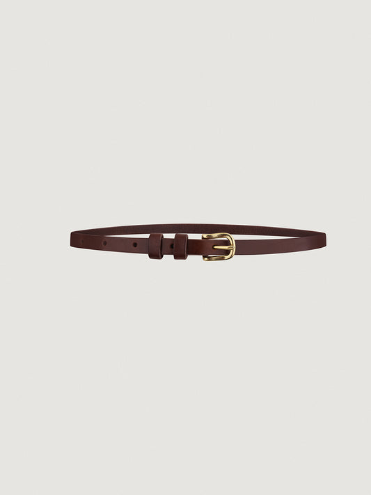 BROWN LEATHER THIN BELT