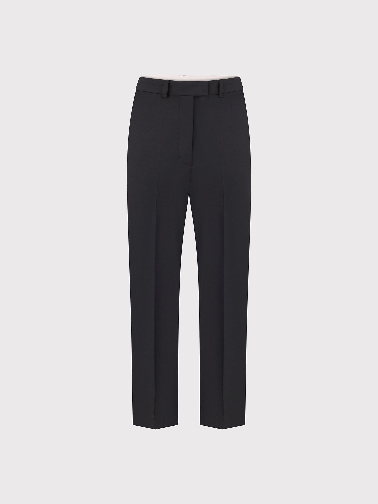 BLACK BLEND WOOL TROUSERS