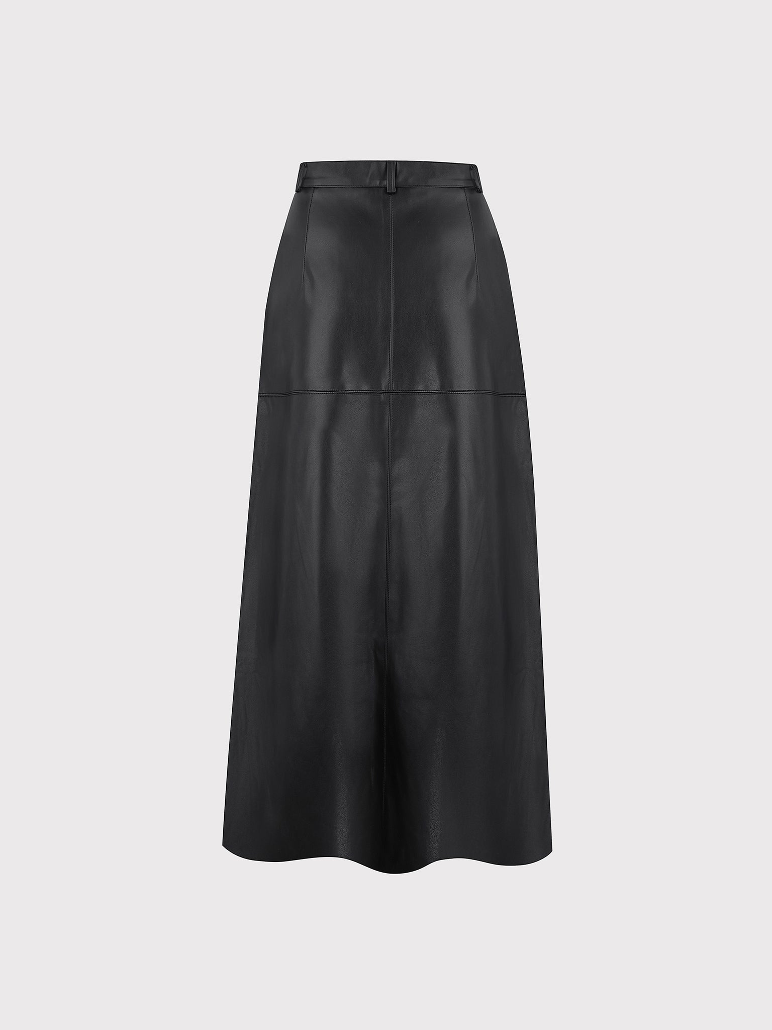 BLACK VEGAN LEATHER SKIRT