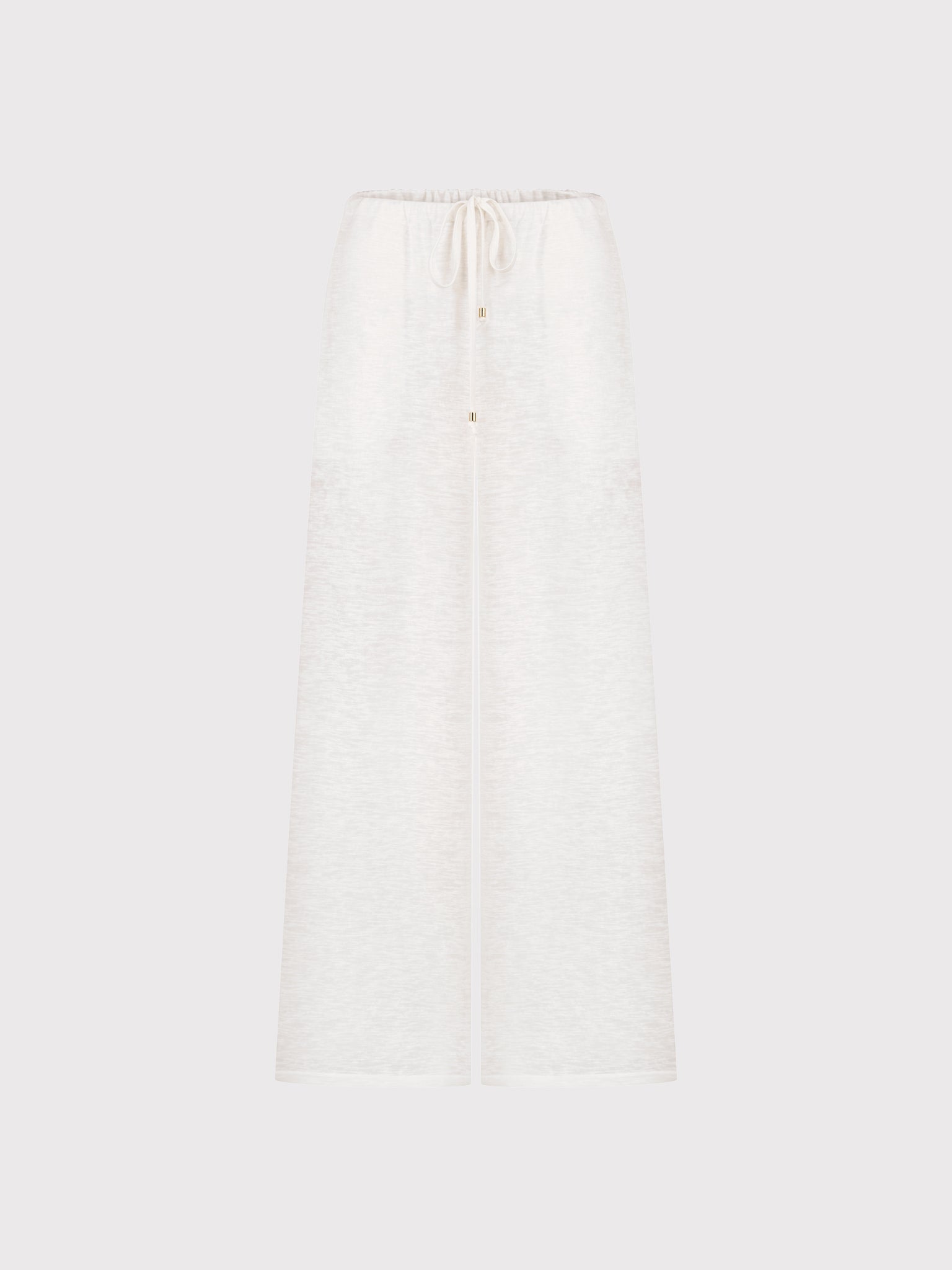 Sheer white wide-leg pants