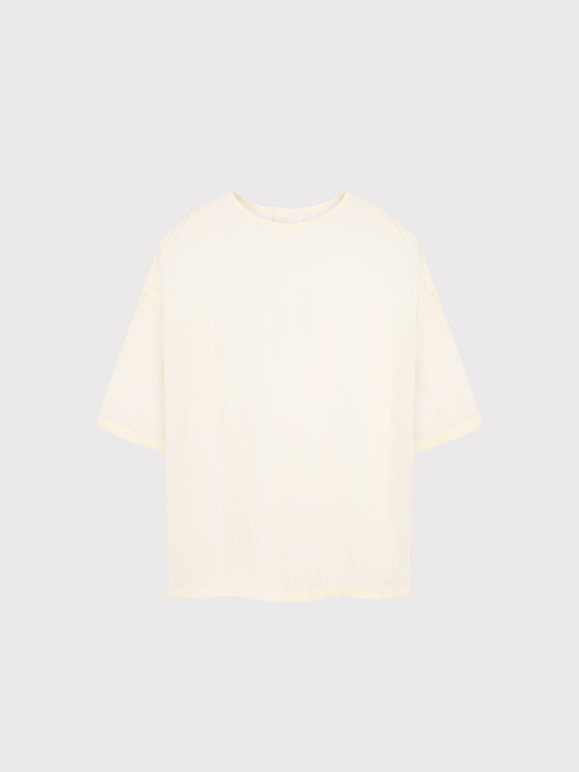 CRINKLED CREAM T-SHIRT