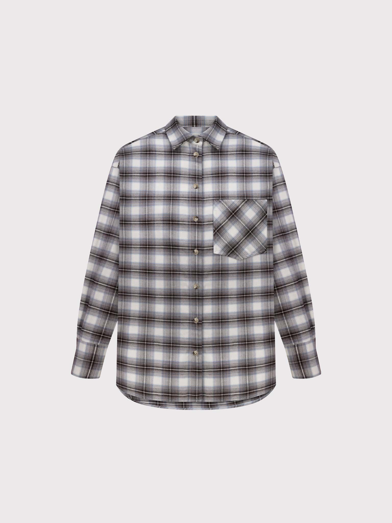 Grey-blue check shirt