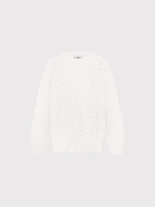MILK JUMPER WITH A PATTERN