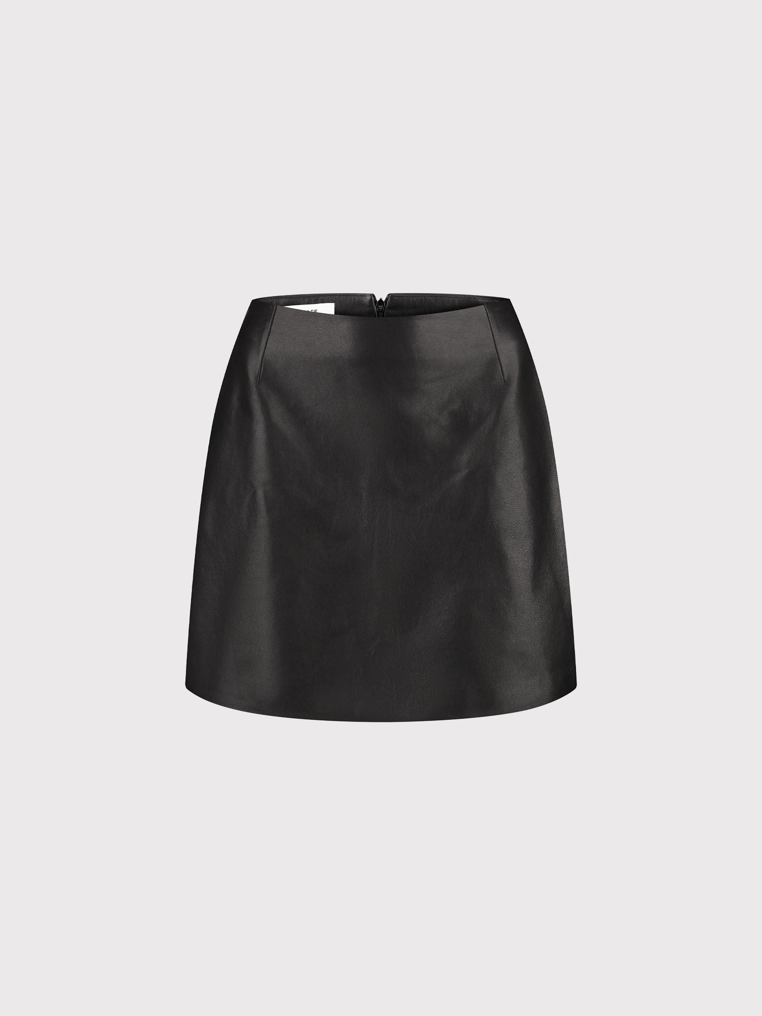 BLACK LEATHER MINI SKIRT