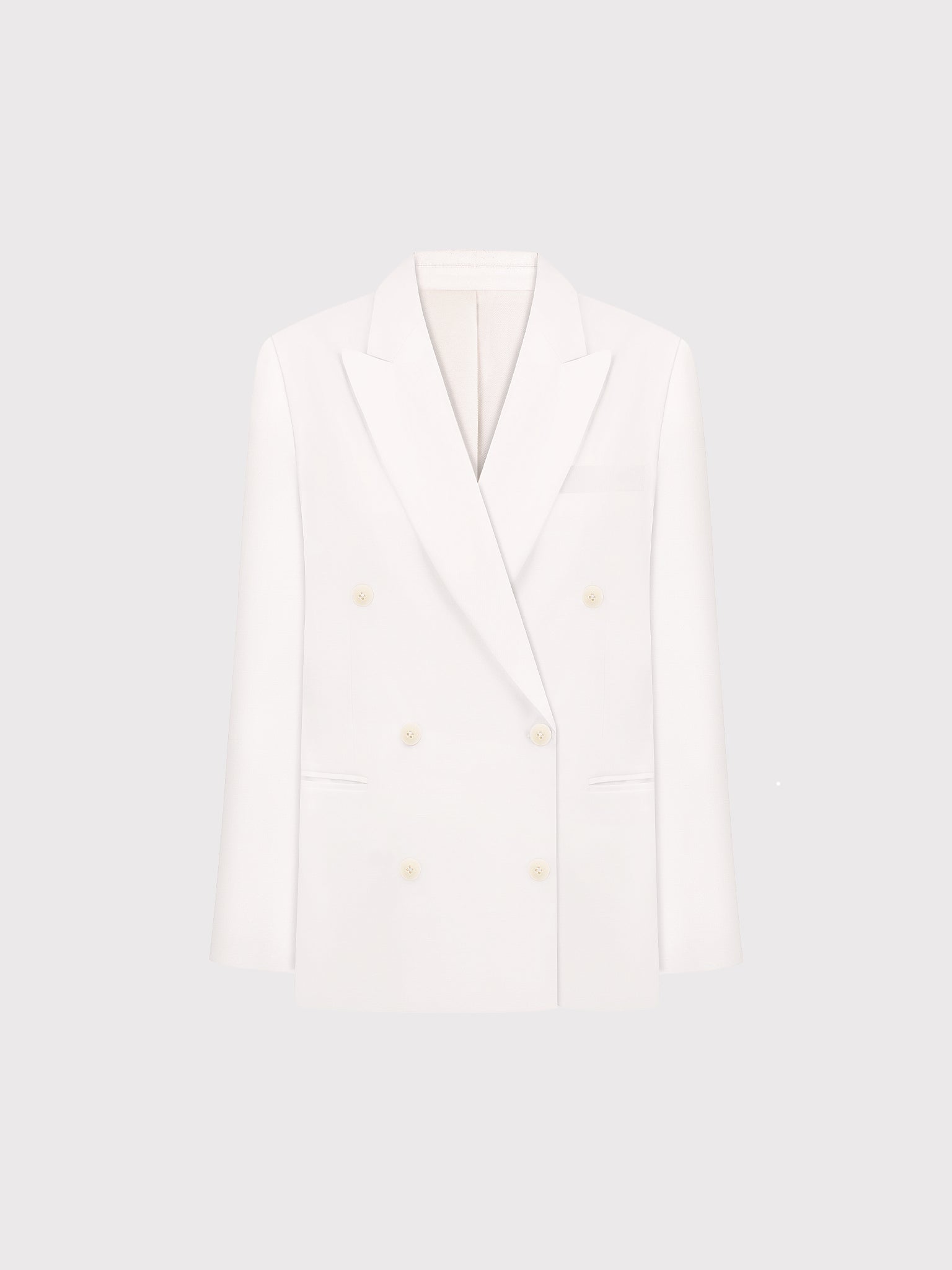 White double-breasted blazer
