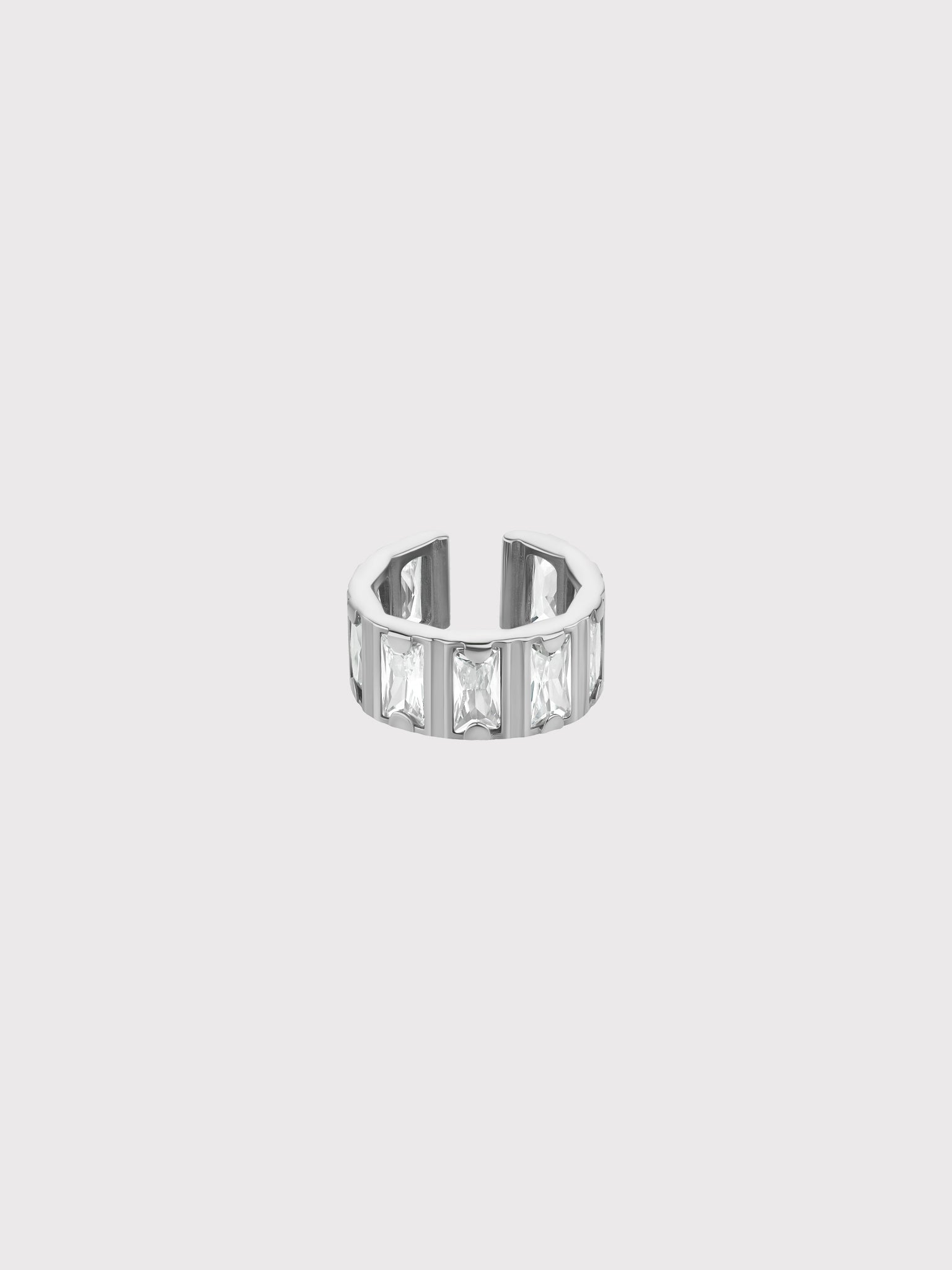 Сrystal ring-сuff silver
