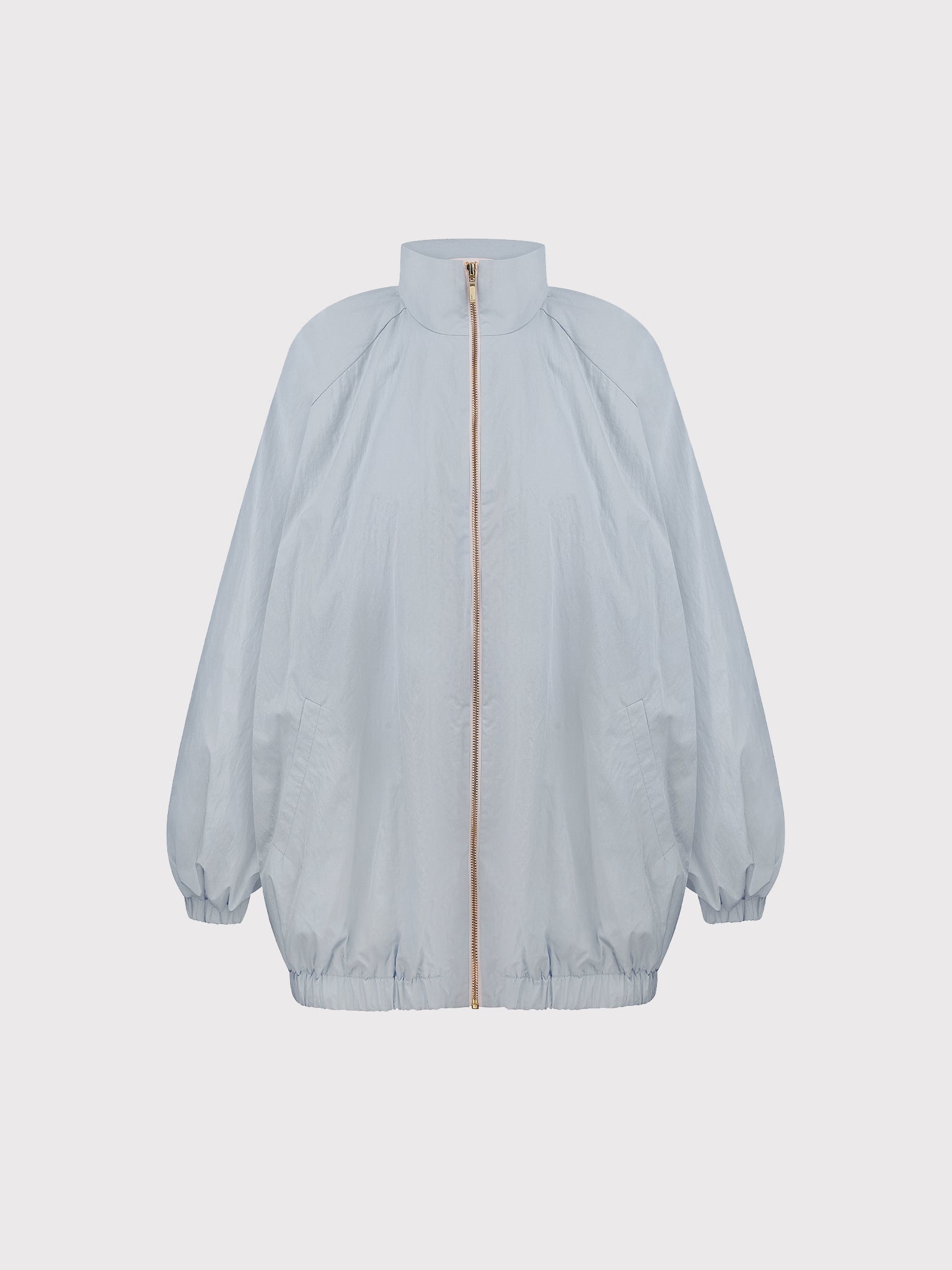 Light blue oversized stand collar jacket