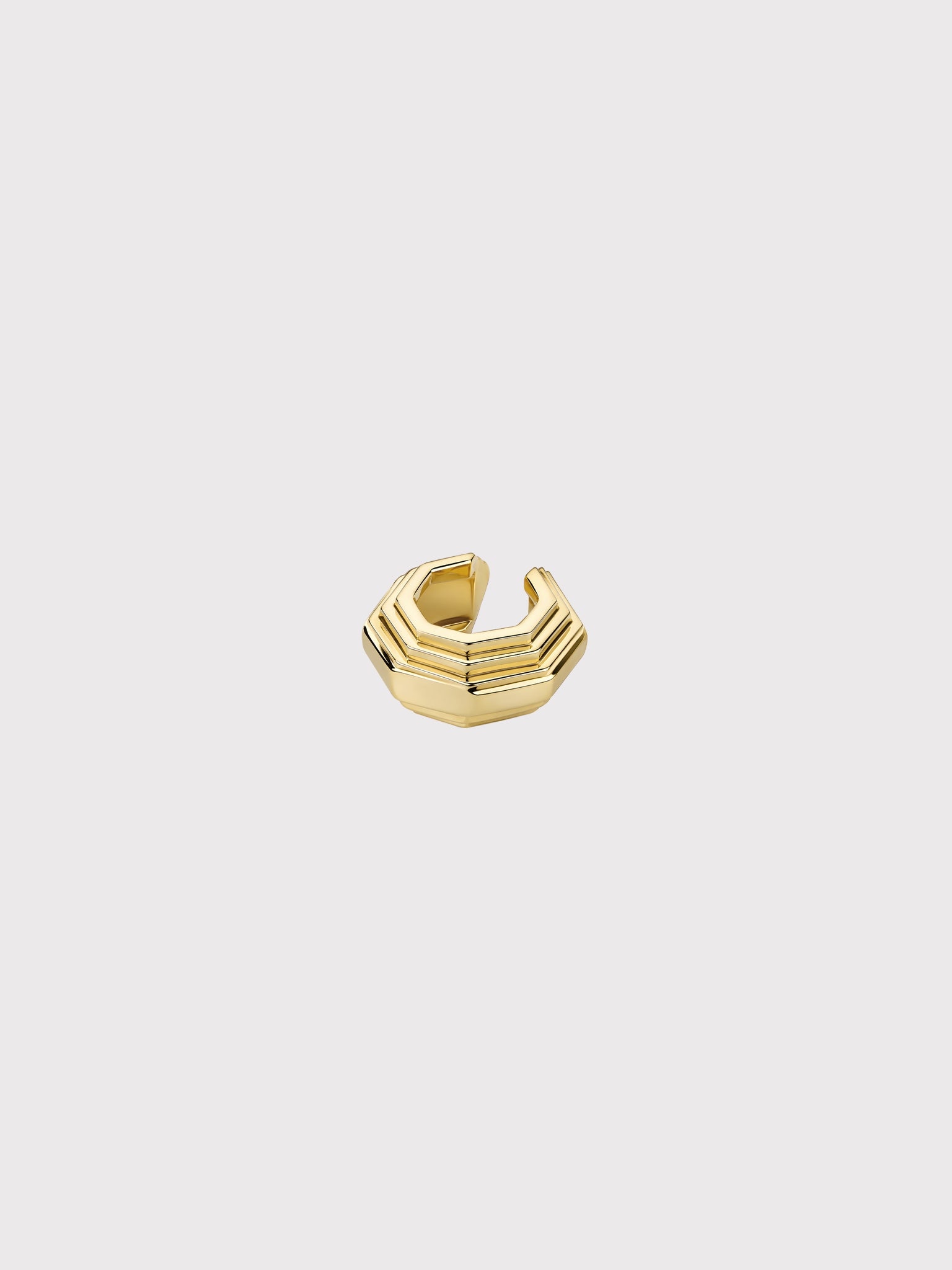 Sculptural step cuff gold