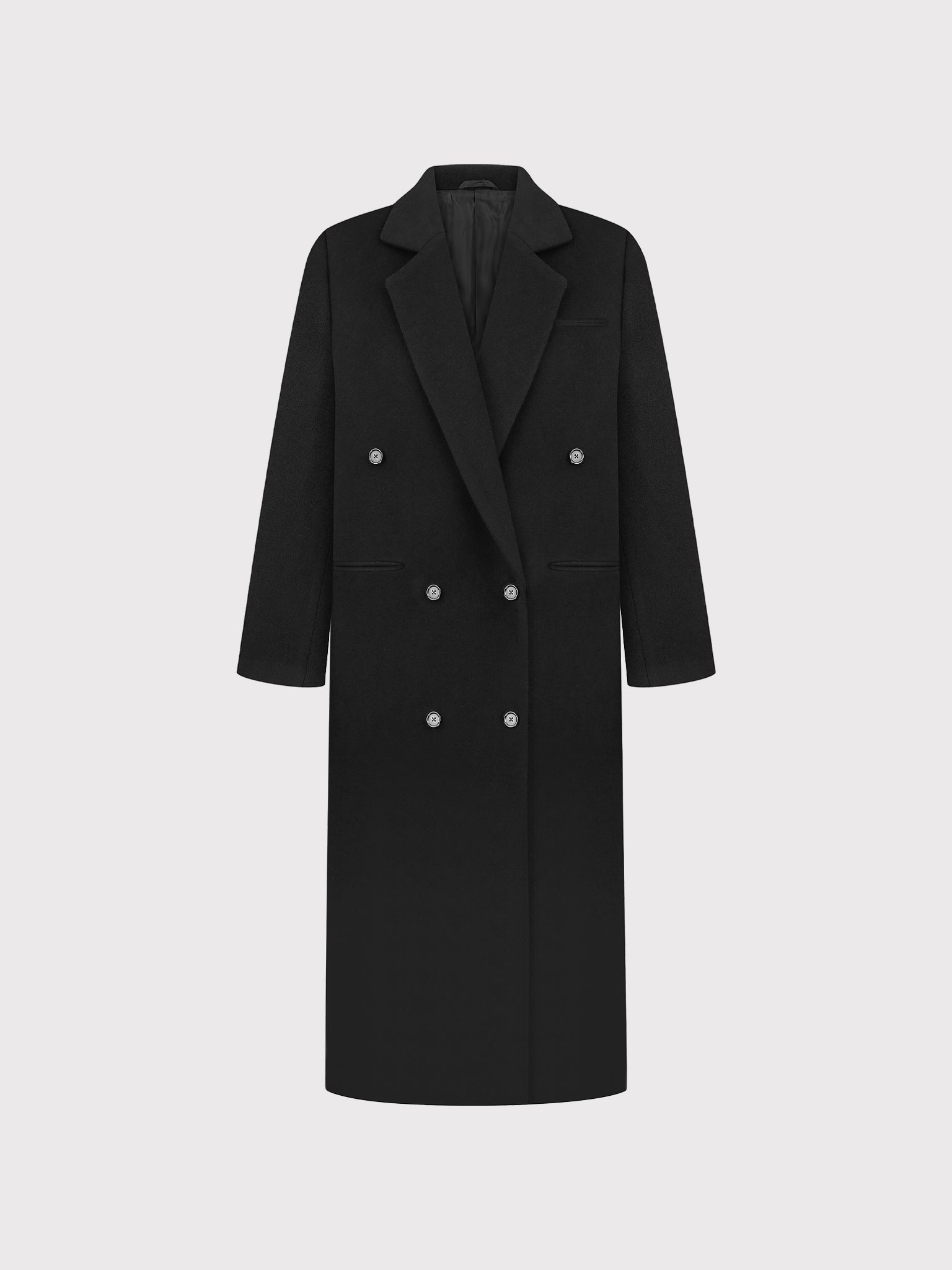WOOL-CASHMERE BLEND DOUBLE-BREASTED COAT