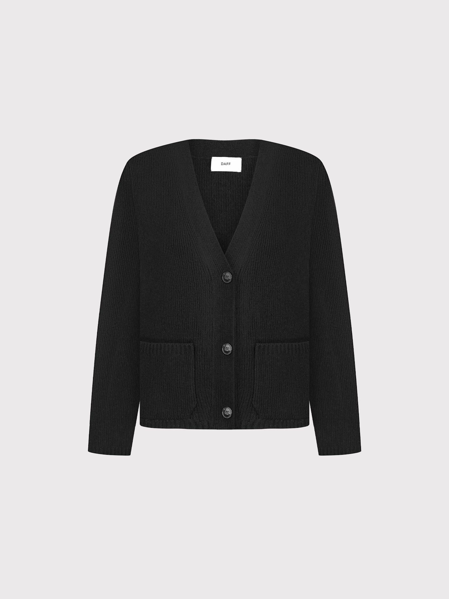 BLACK SHORT CARDIGAN WITH V-NECK