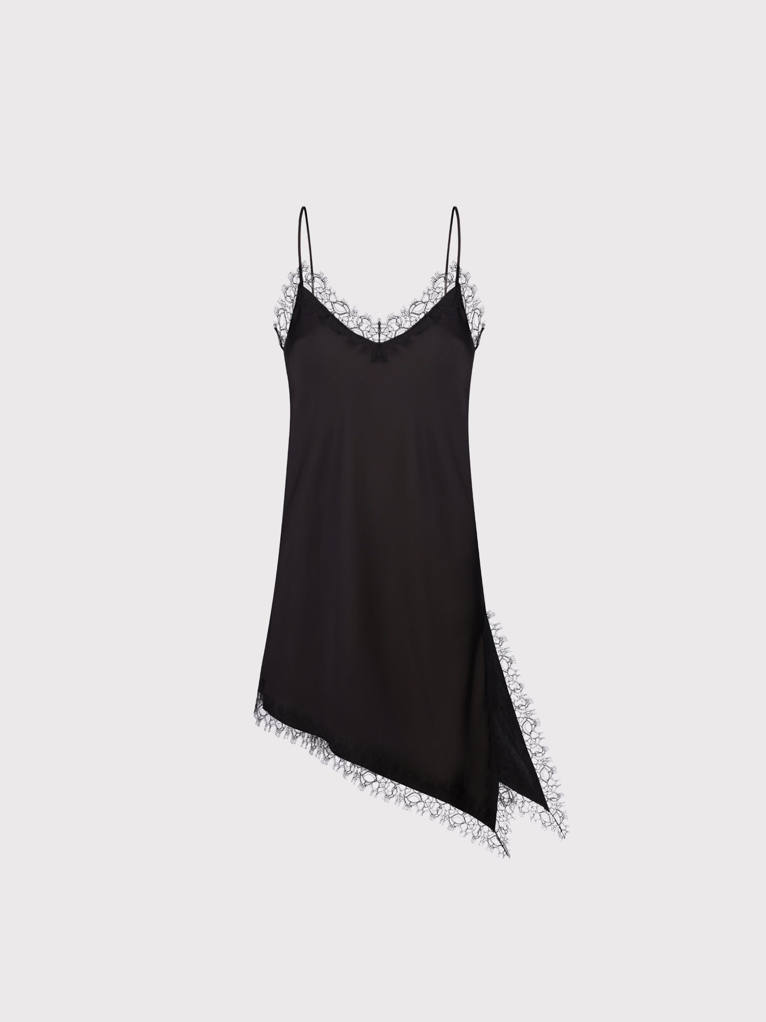 ASYMMETRIC LACE-TRIM TOP