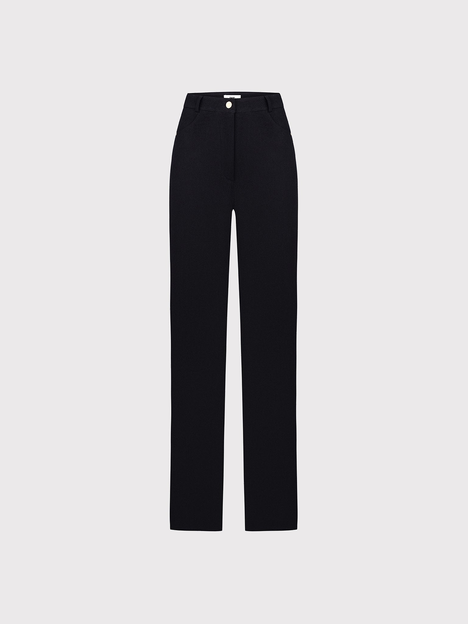 Black straight-leg jeans