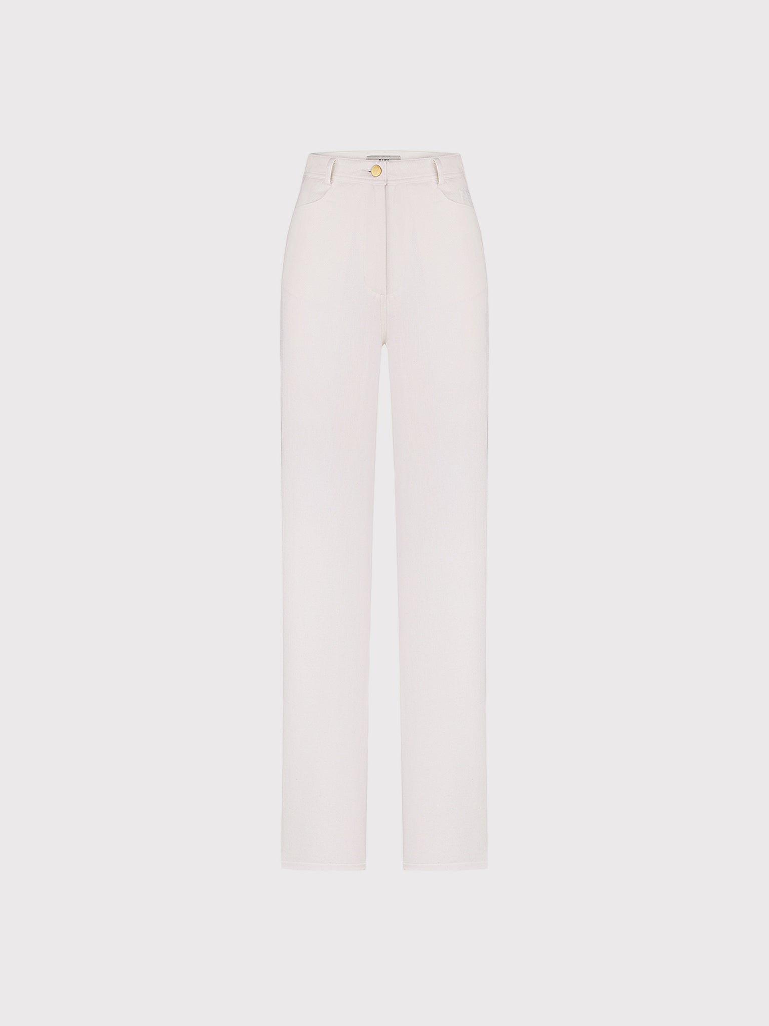 White straight jeans