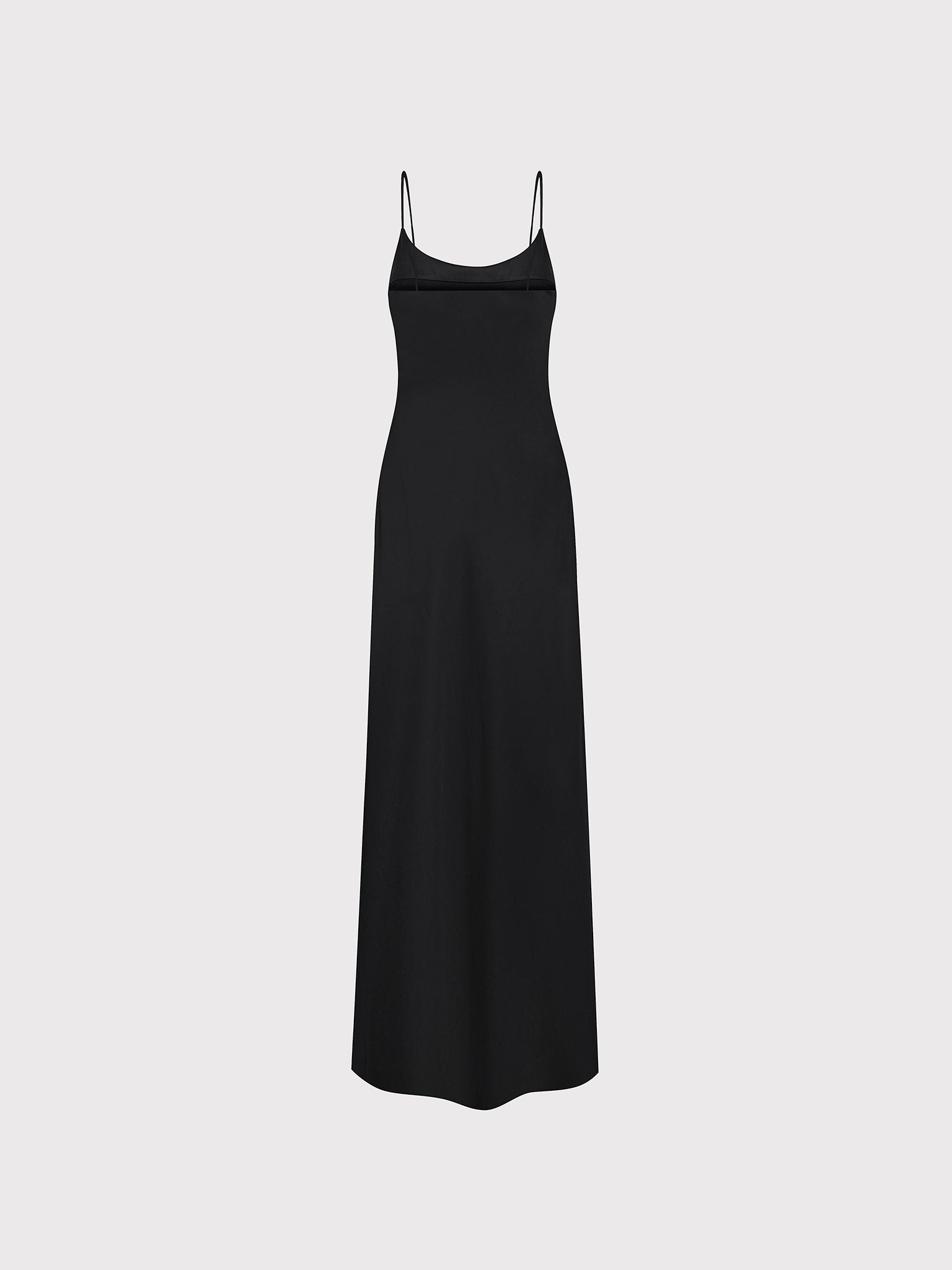 BLACK SATIN SLIP DRESS