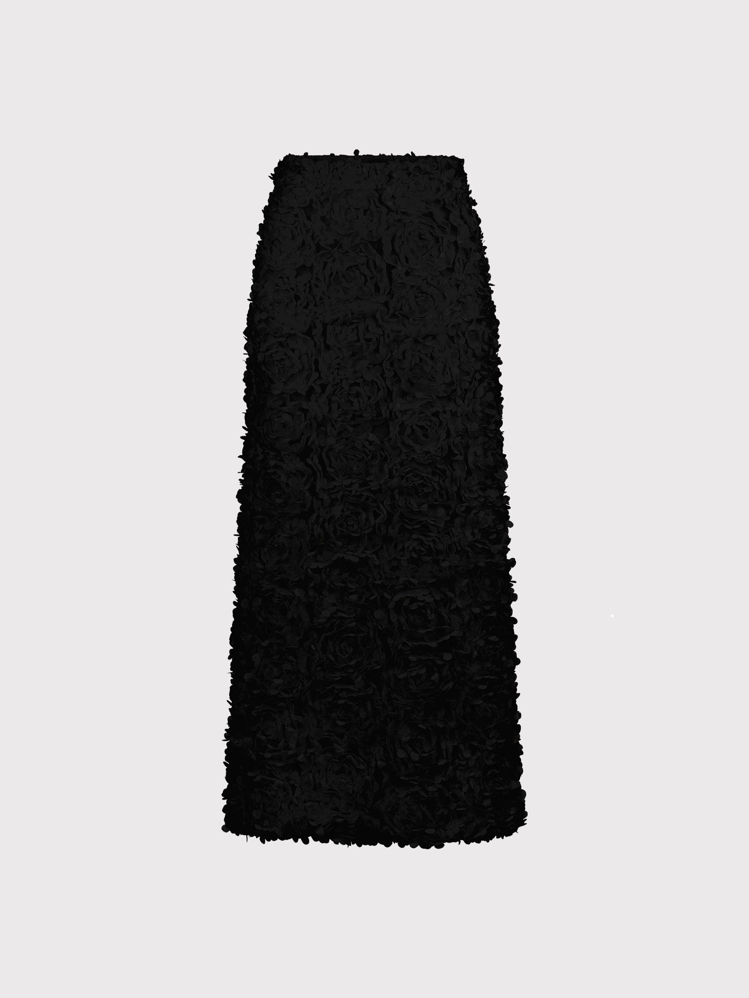 Black blossom midi skirt