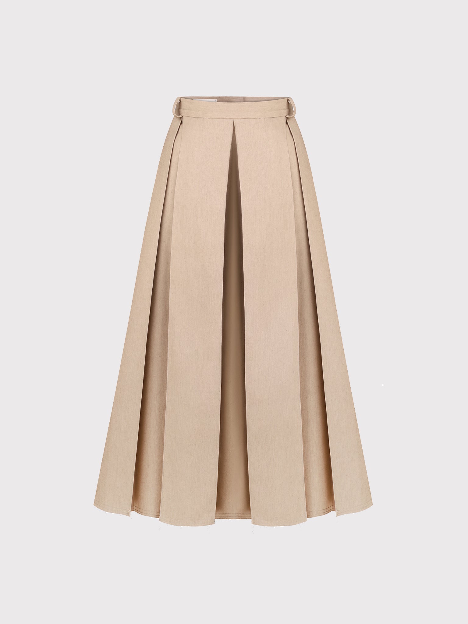 Beige box pleat skirt