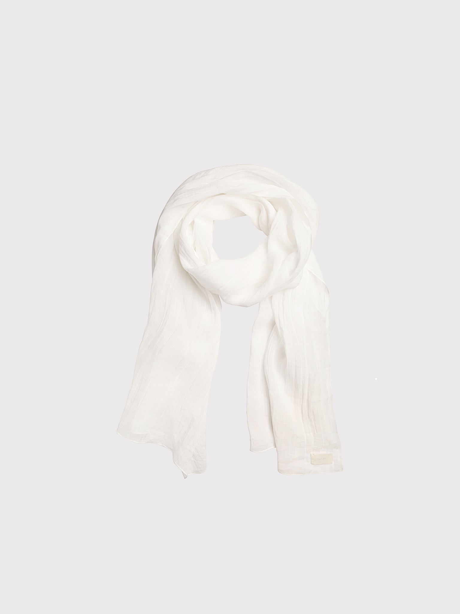 White semi-sheer scarf