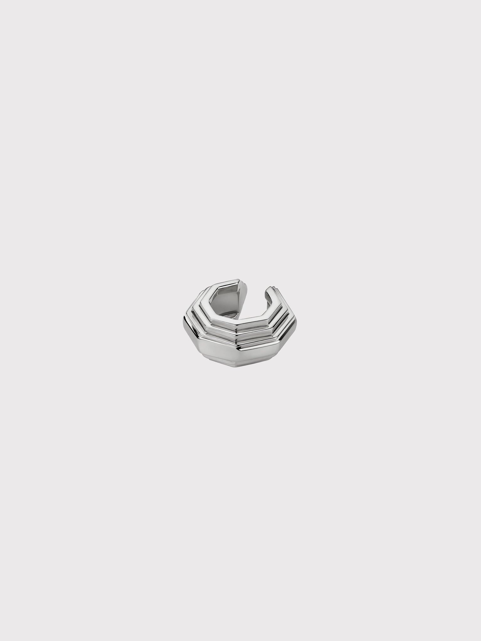 Sculptural step cuff silver
