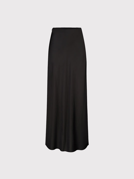 BLACK VISCOSE SKIRT