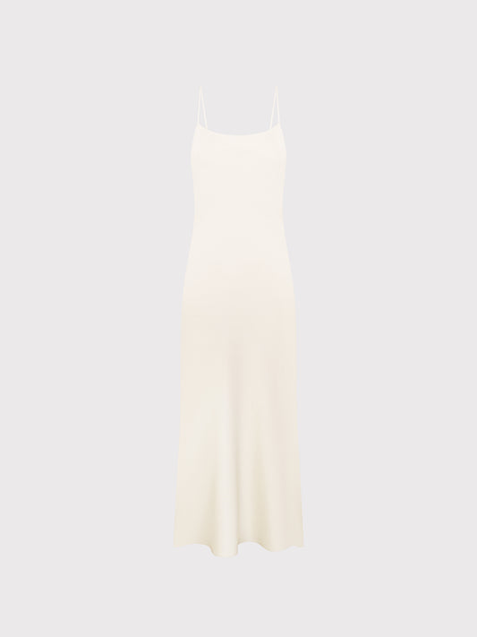 MILK SATIN SLIP DRESS
