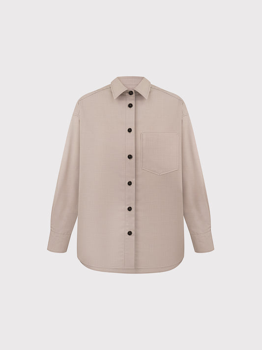 BEIGE WOOL SHIRT