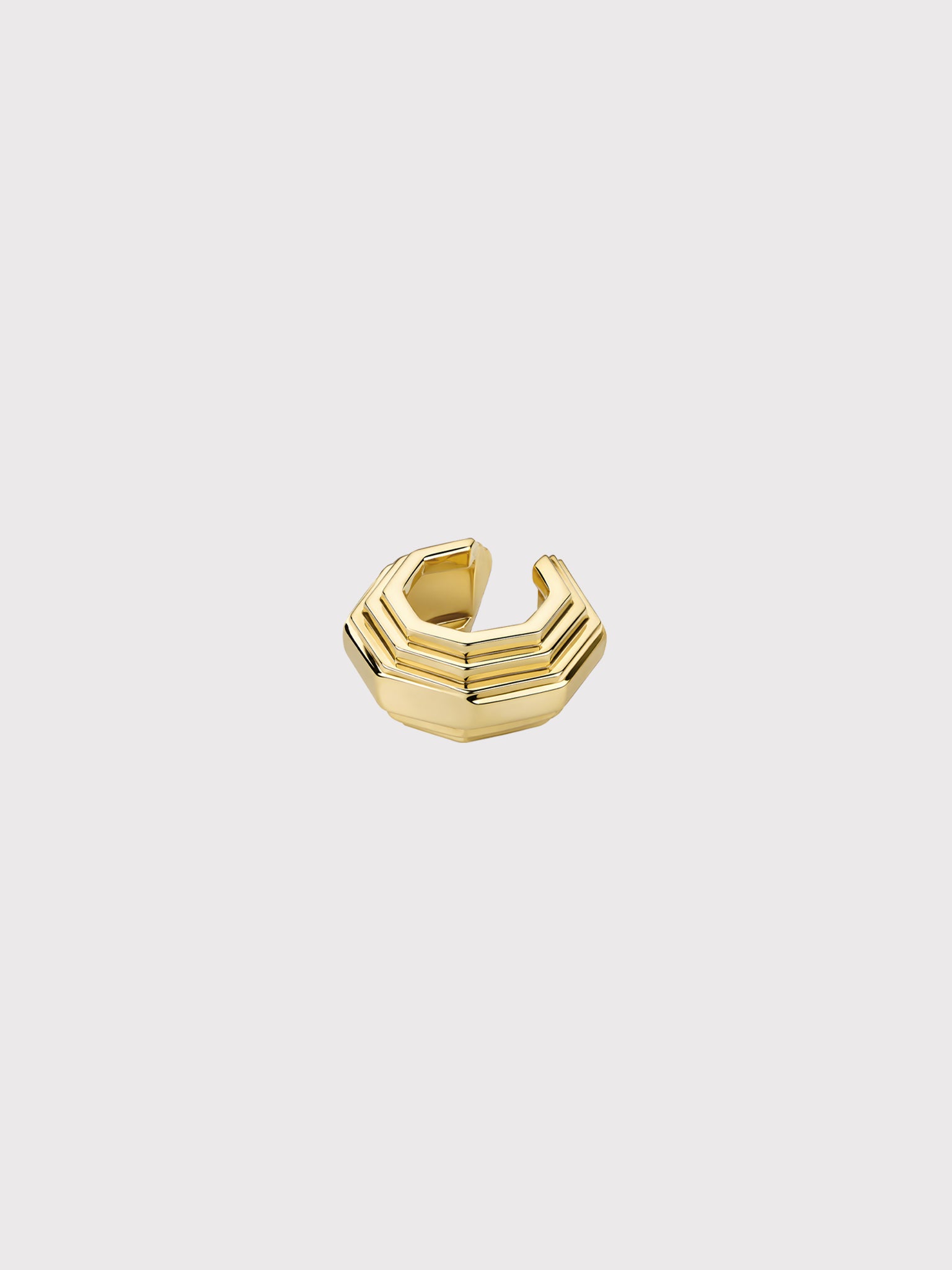 Sculptural step ring gold