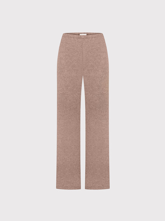 BEIGE KNIT TROUSERS