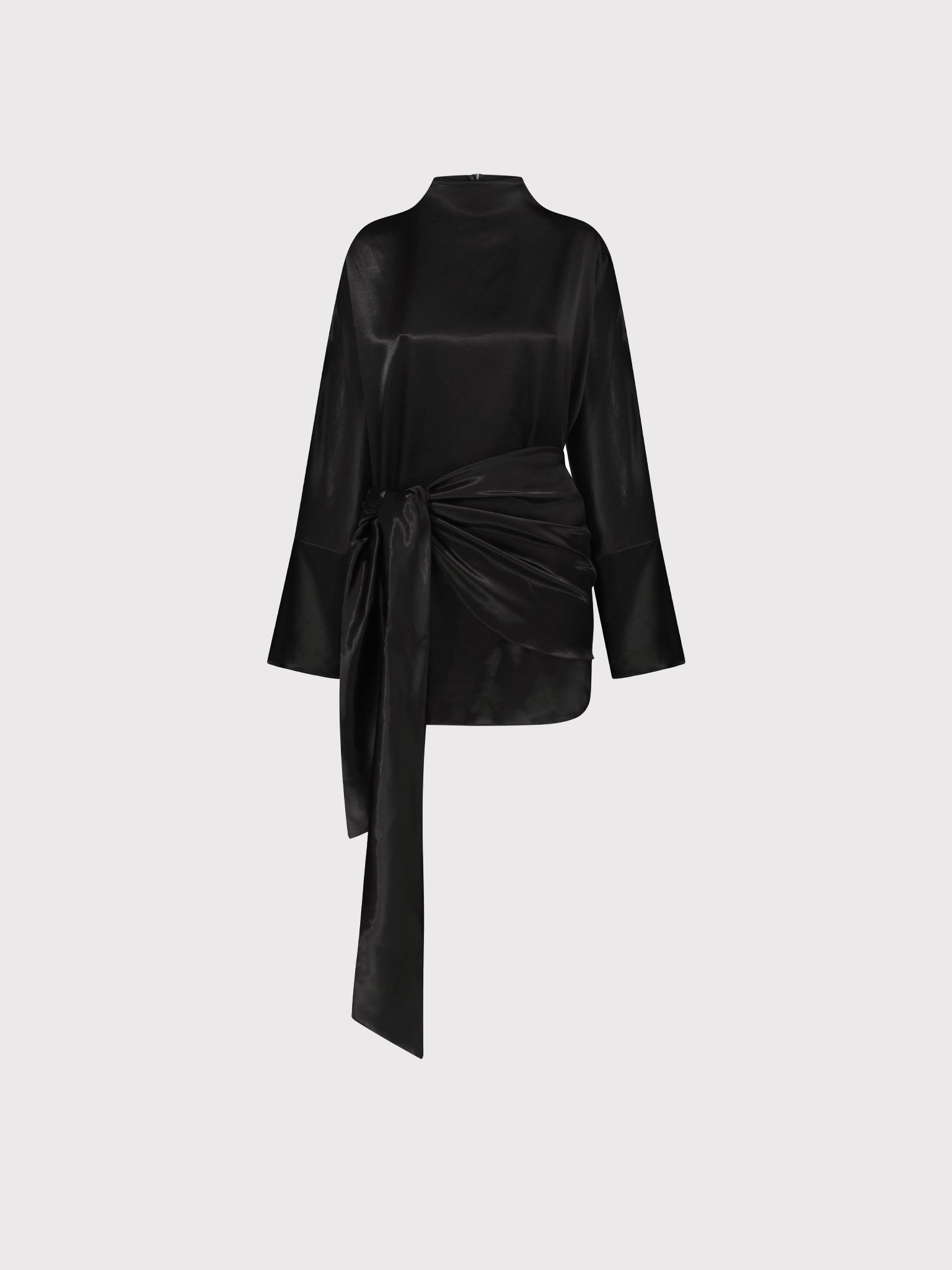 Black bow detail mini dress