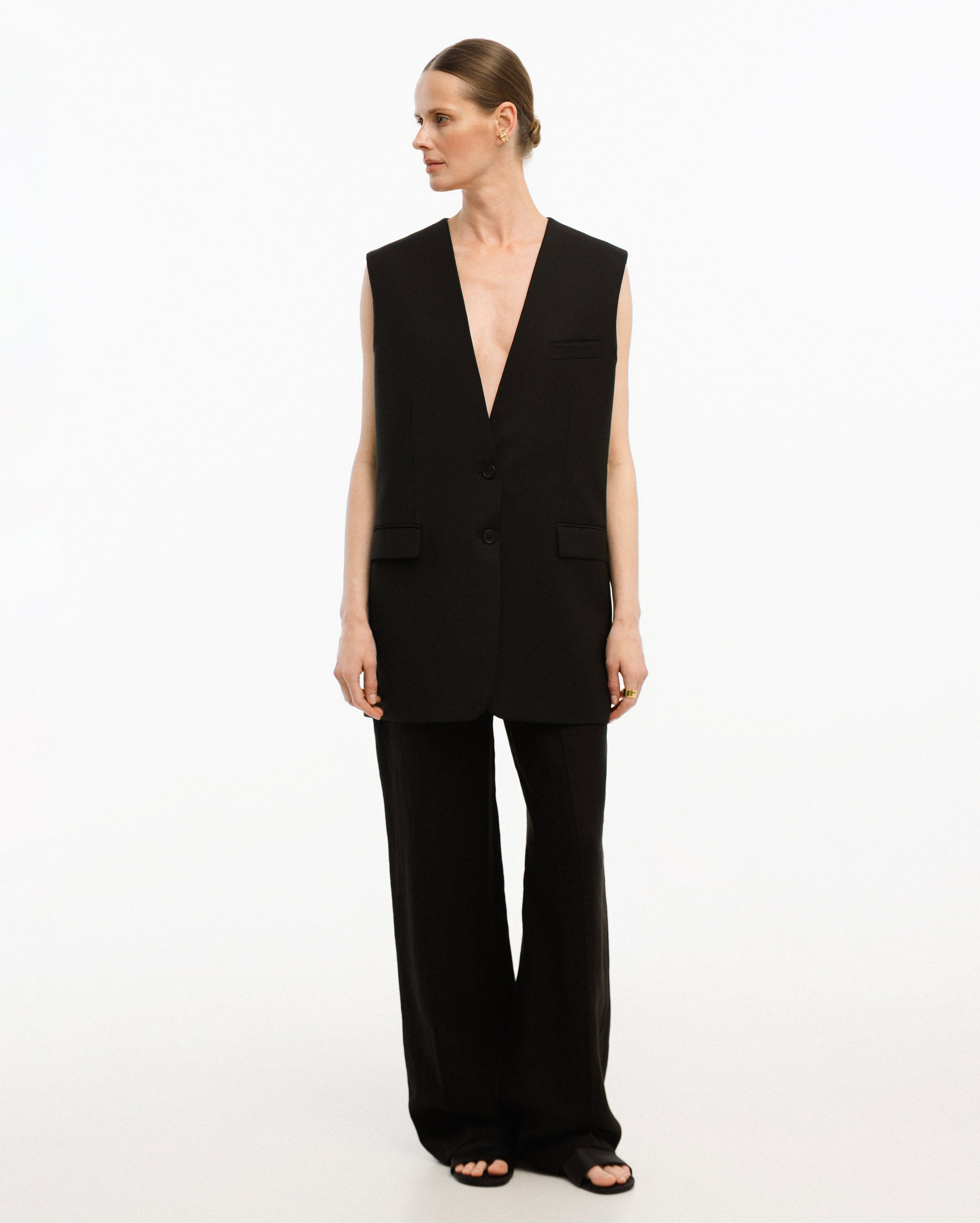 BLACK LINEN TROUSERS
