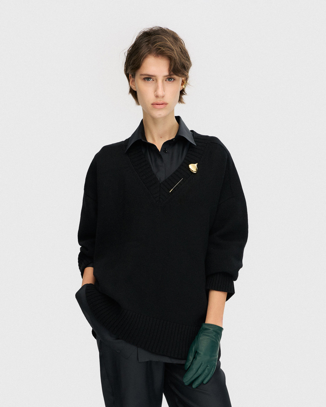 Pine green gloves