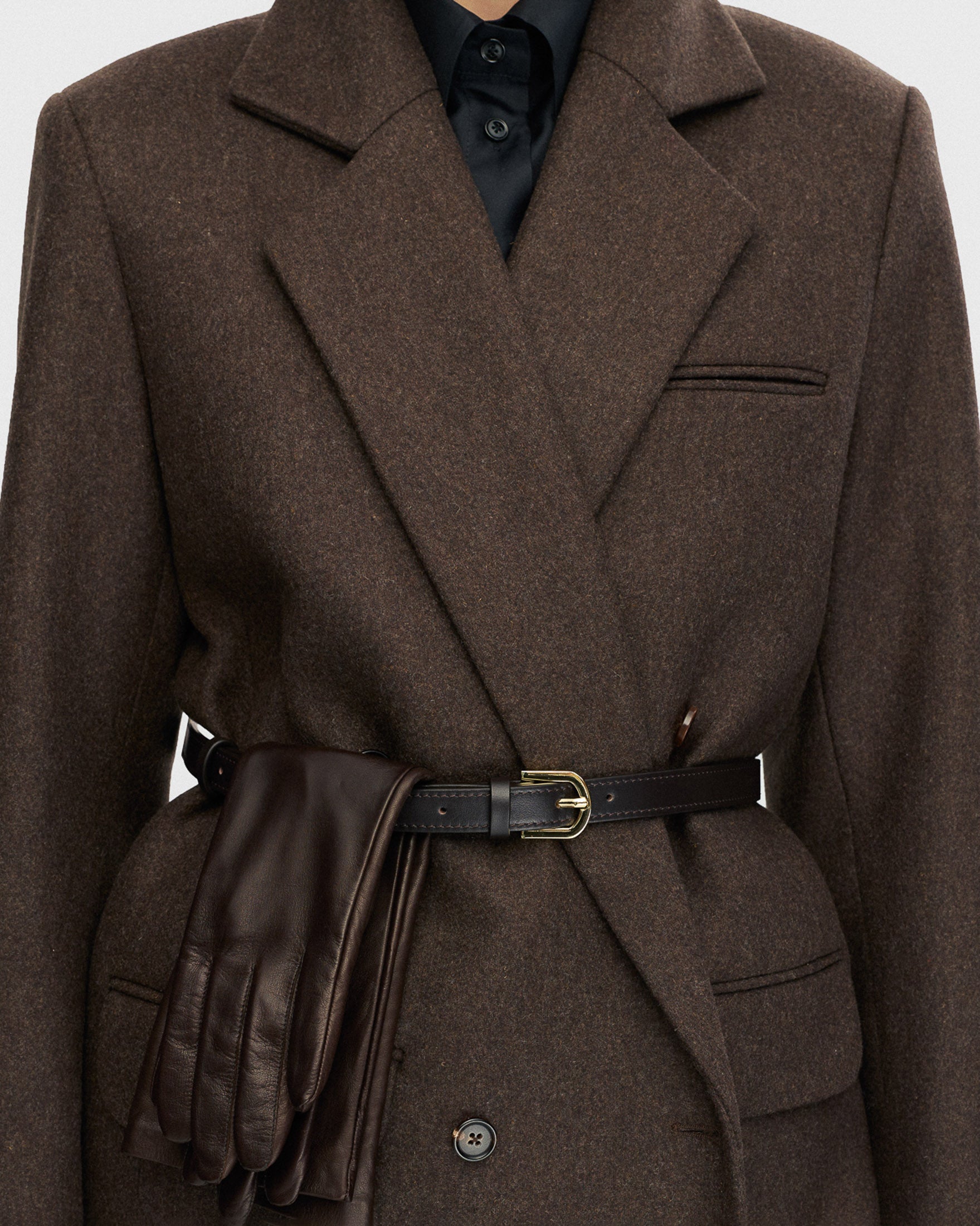 Brown double-breasted coat