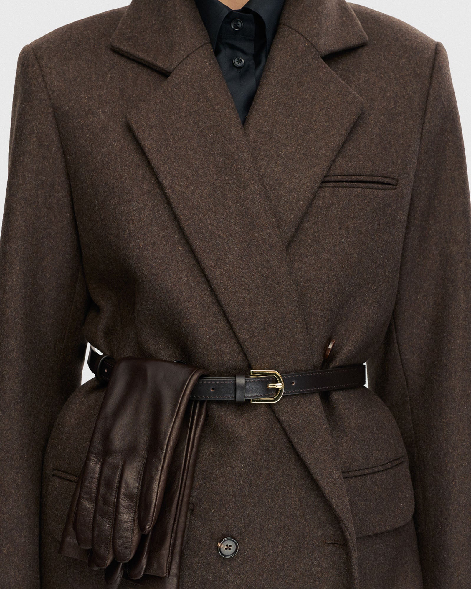 Brown double-breasted coat