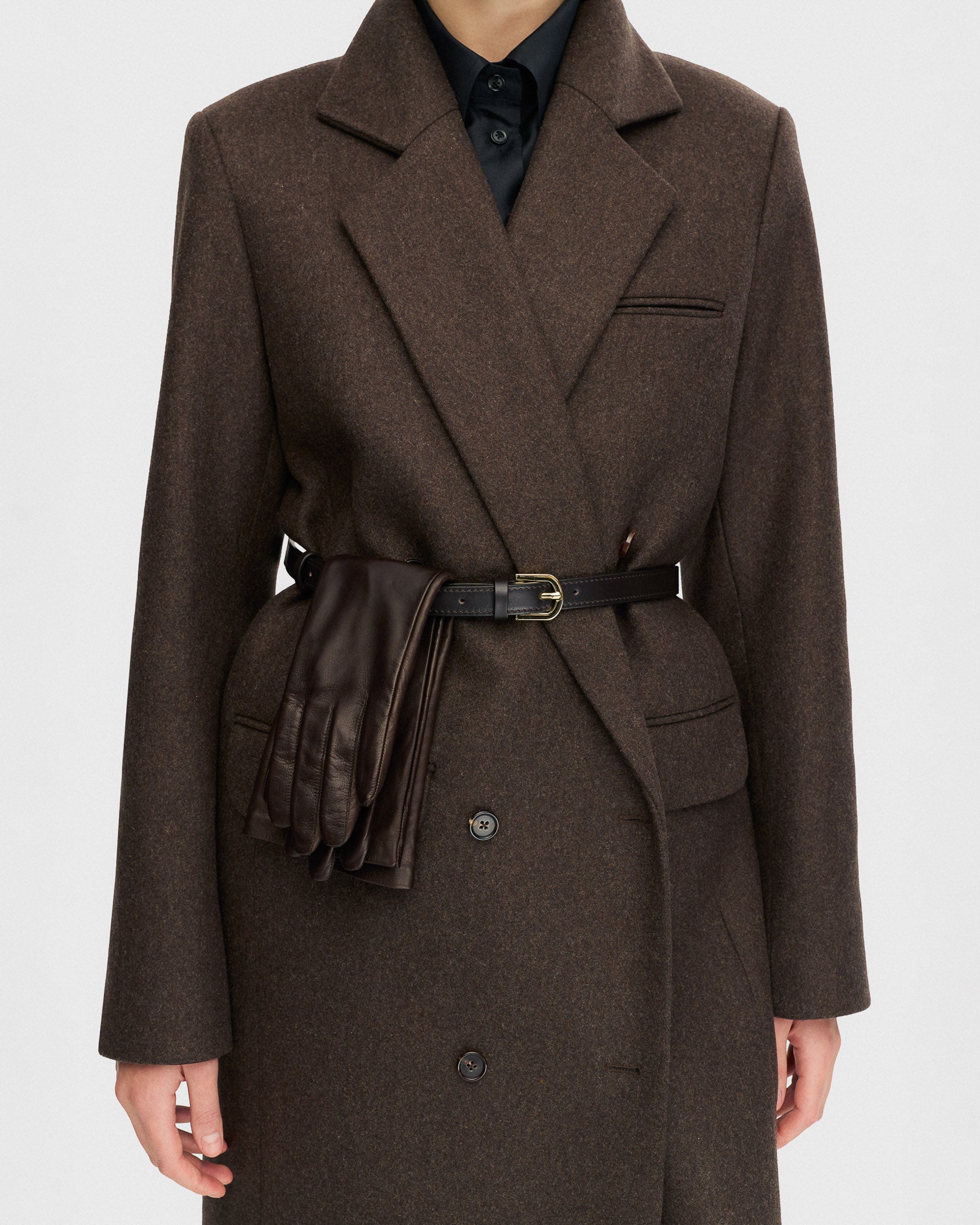 Brown double-breasted coat