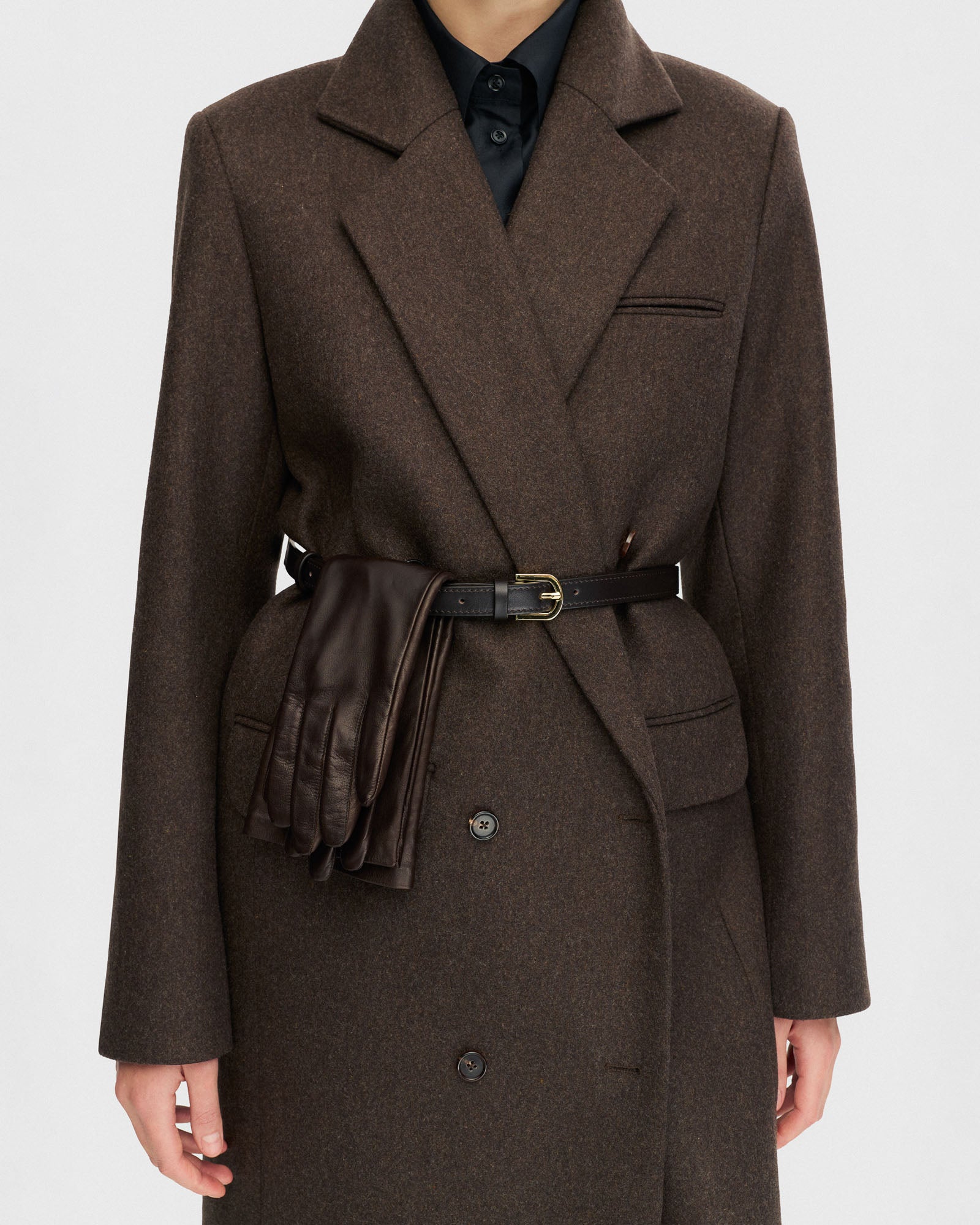 Brown double-breasted coat