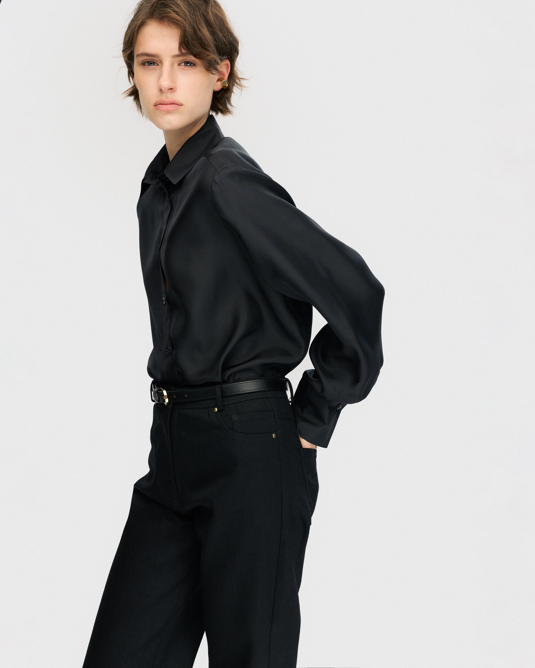 Black leather belt