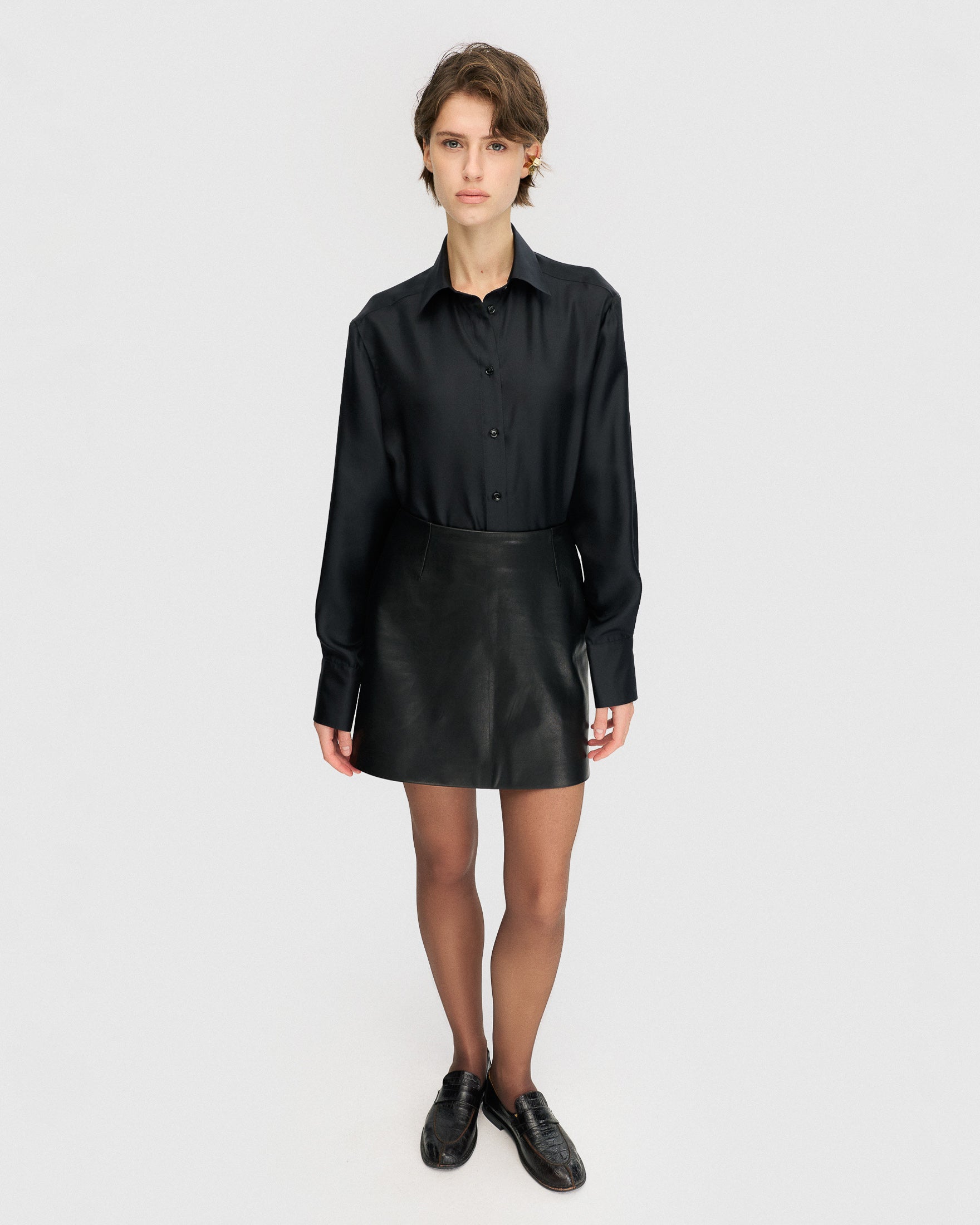 Black silk blouse
