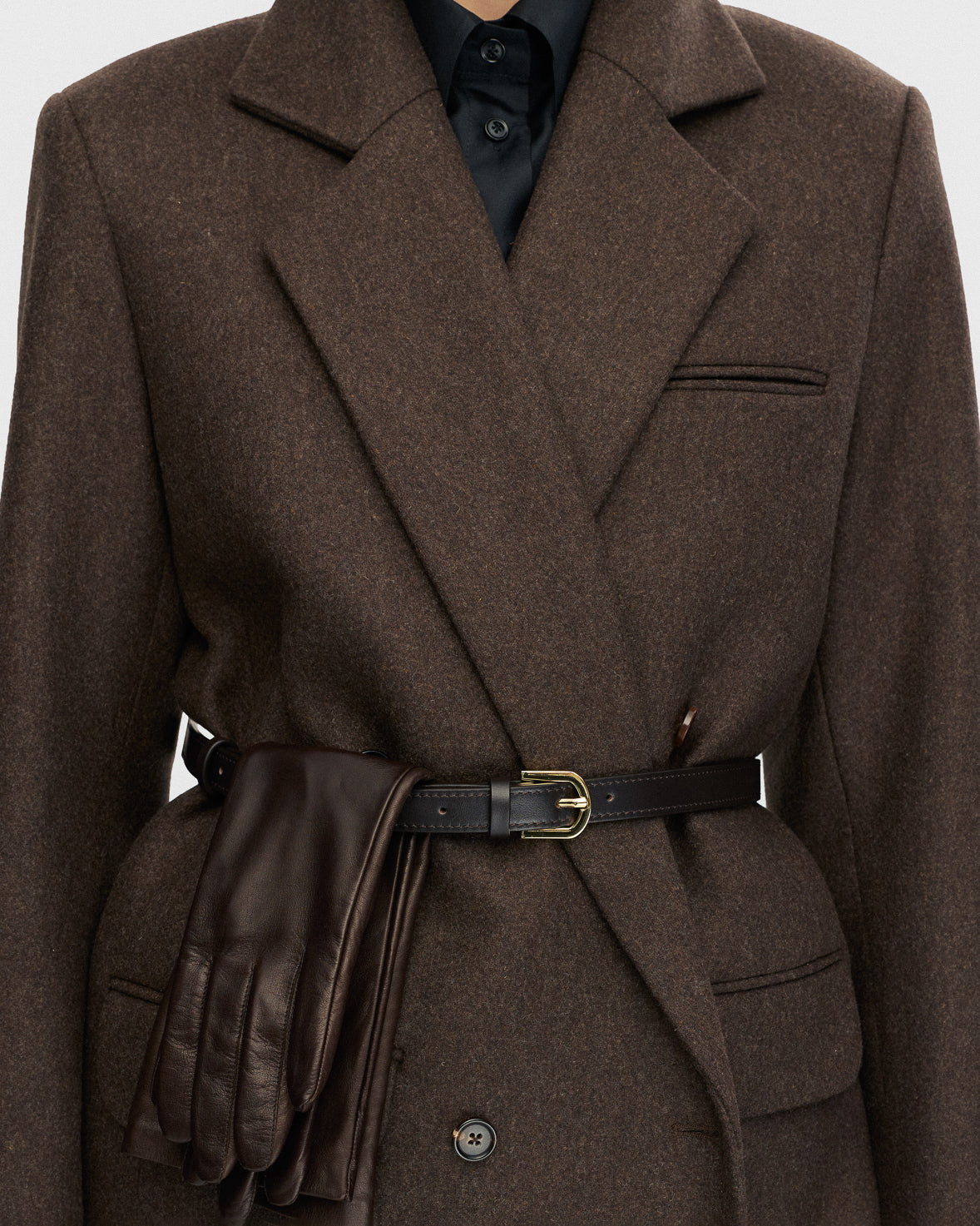 Brown leather belt