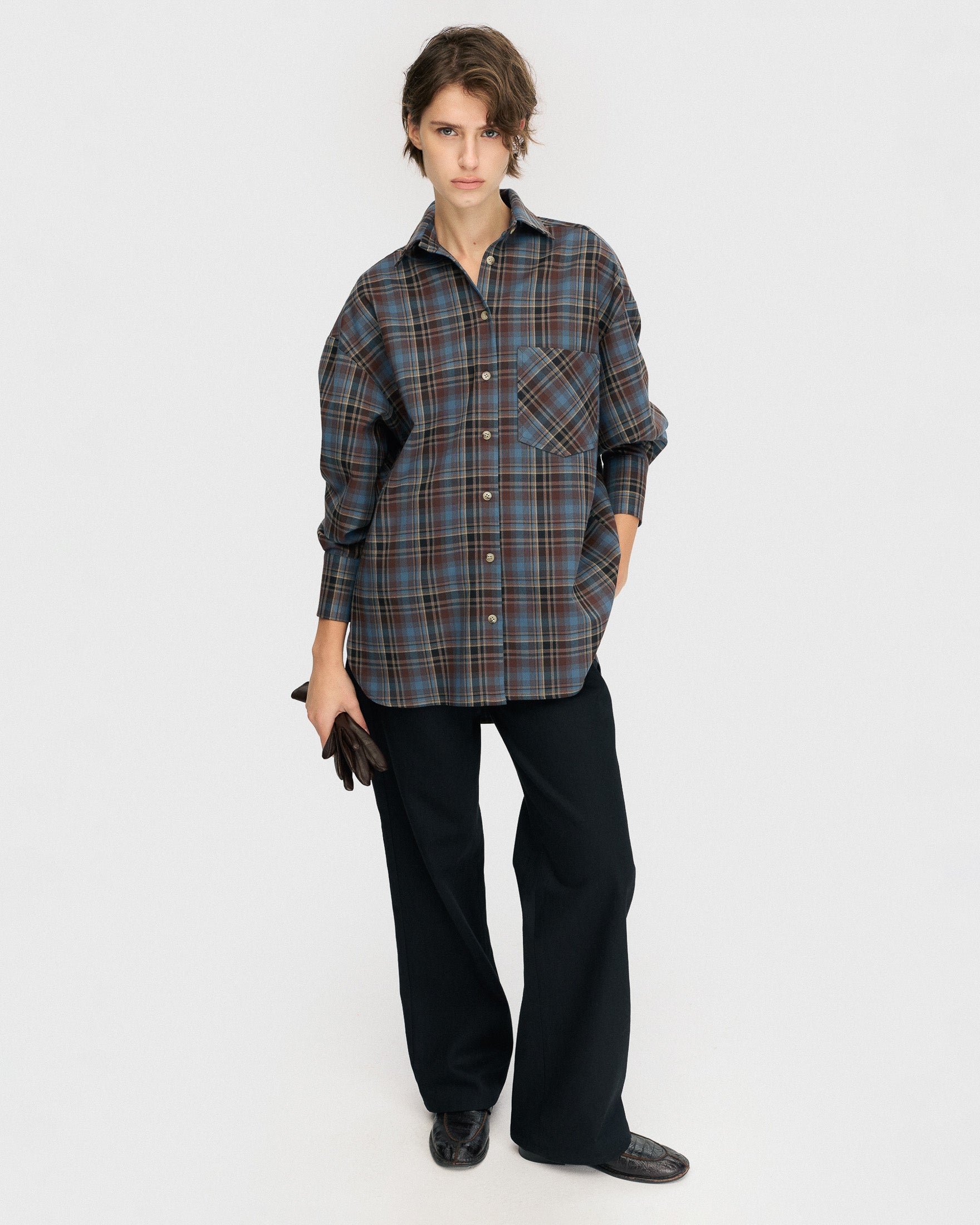 Black straight-leg jeans