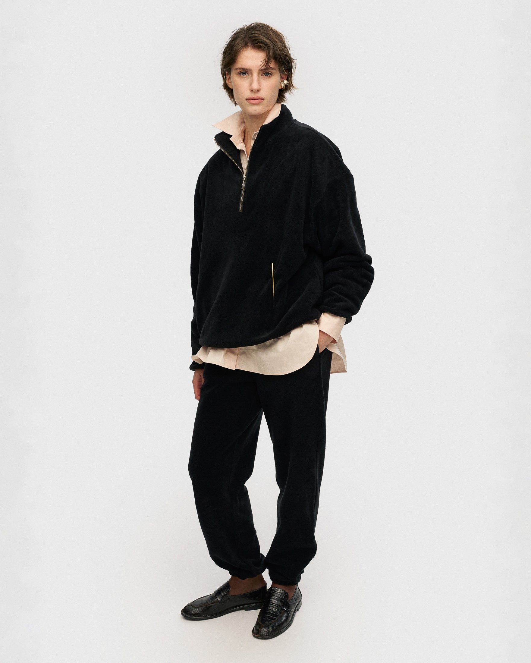 Black fleece anorak