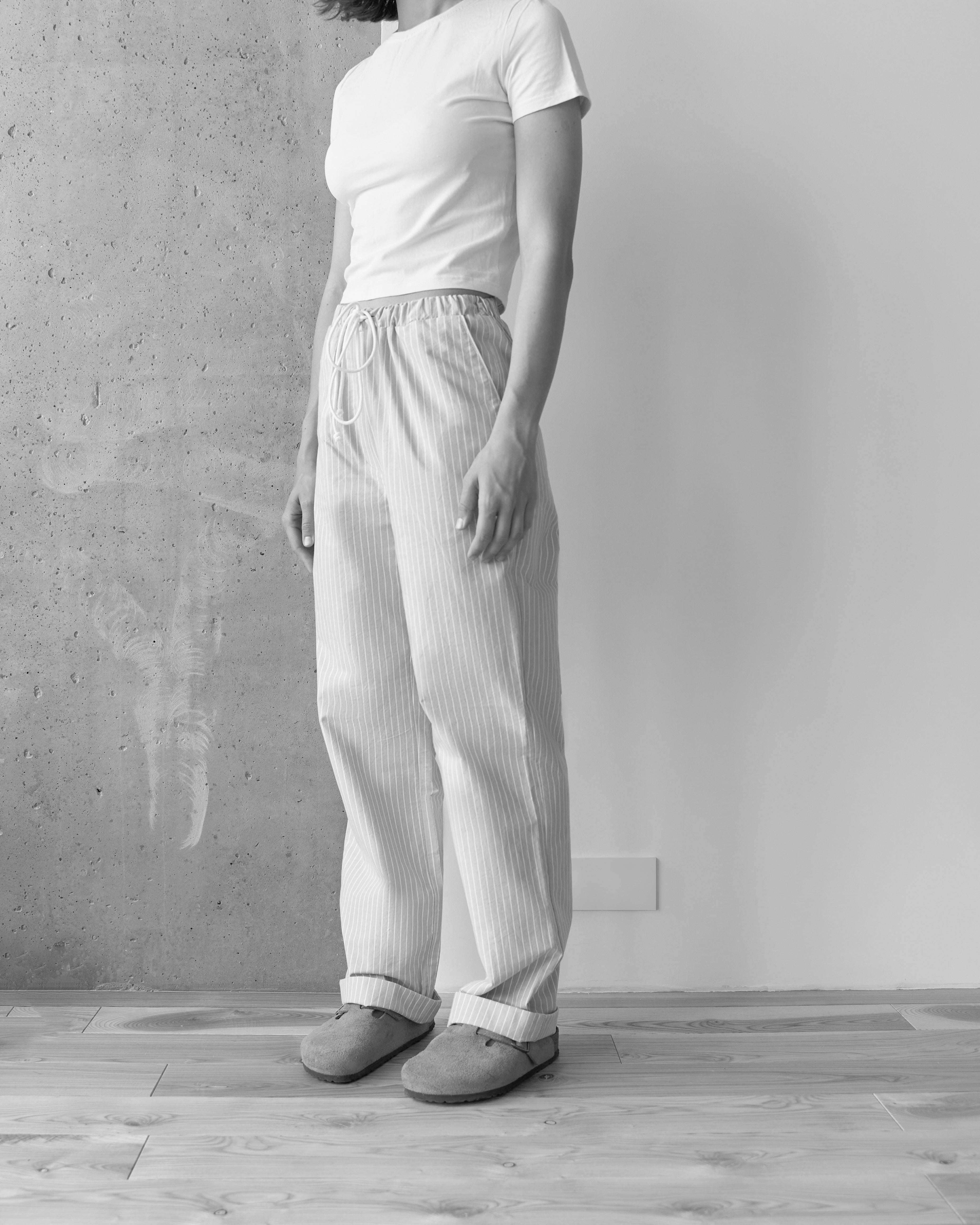 GREY STRIPED TROUSERS