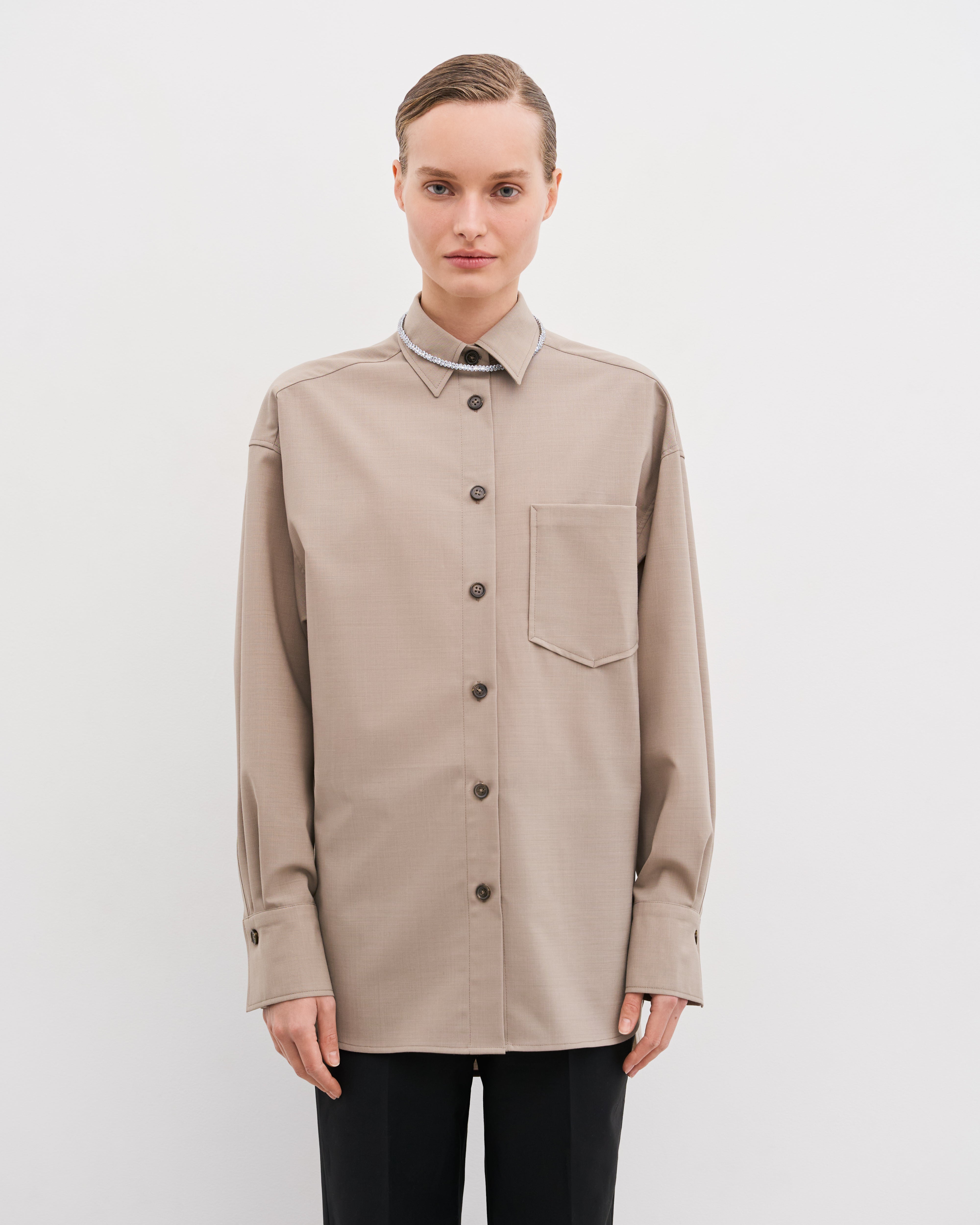 BEIGE WOOL SHIRT