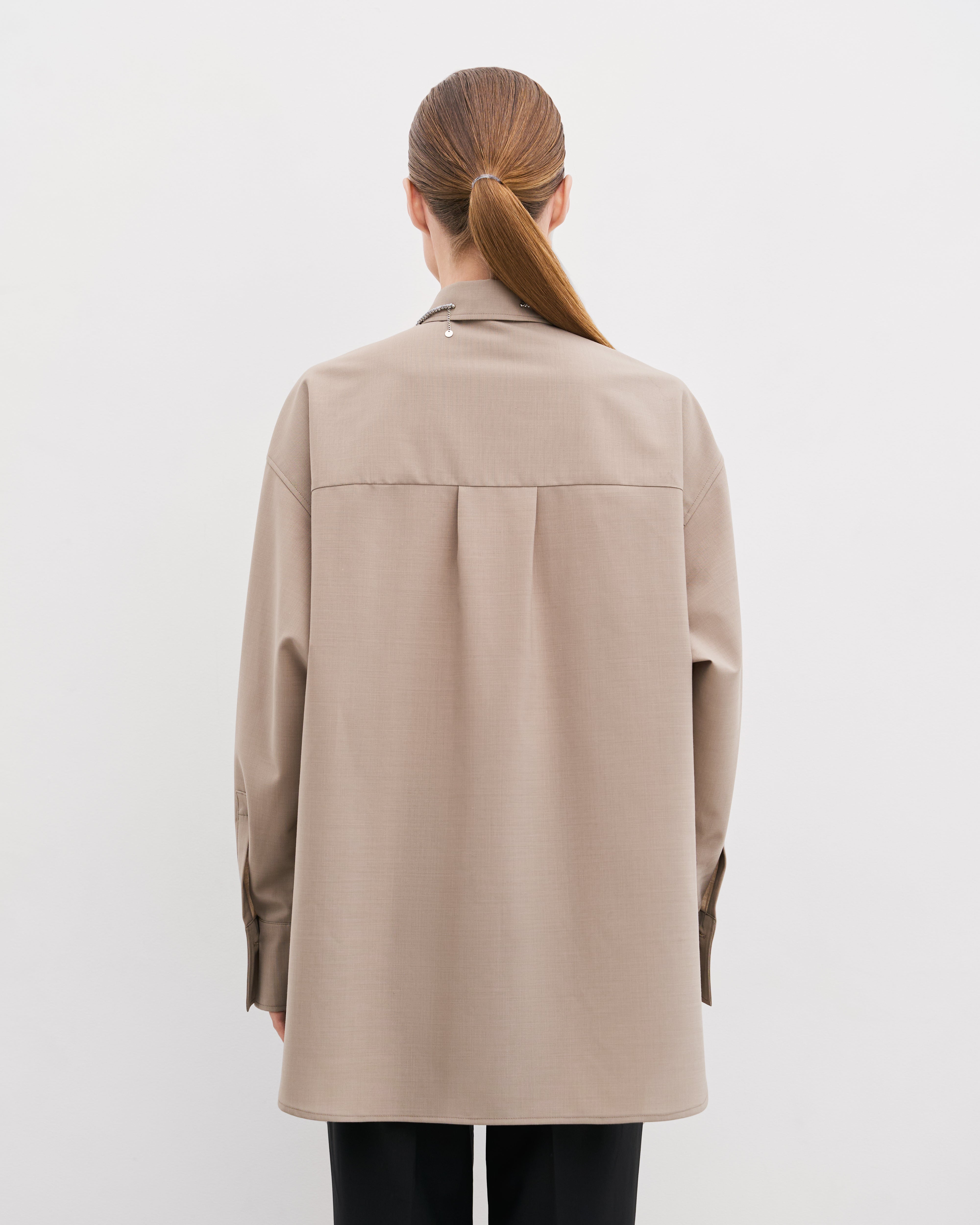 BEIGE WOOL SHIRT