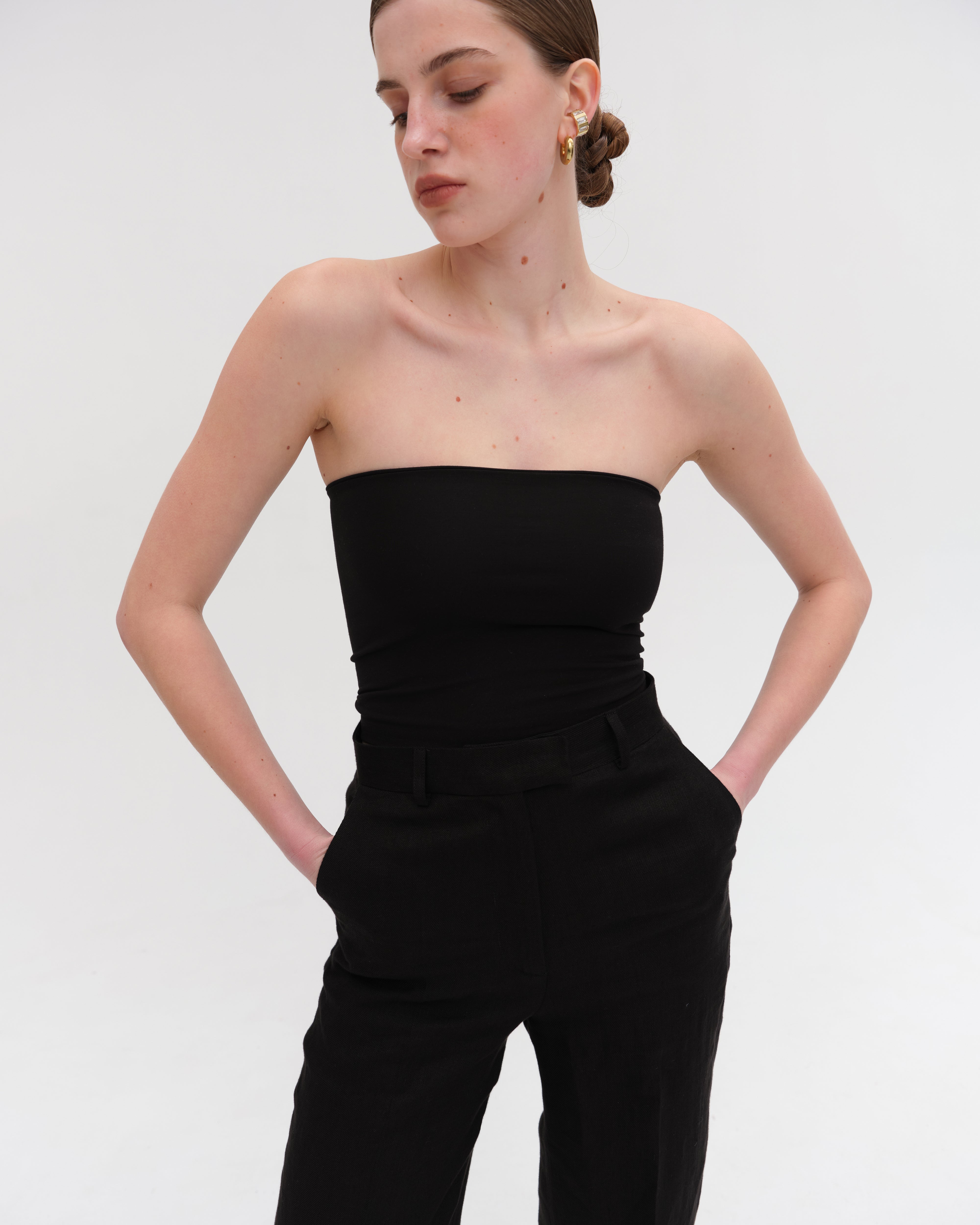 BLACK BANDEAU TOP
