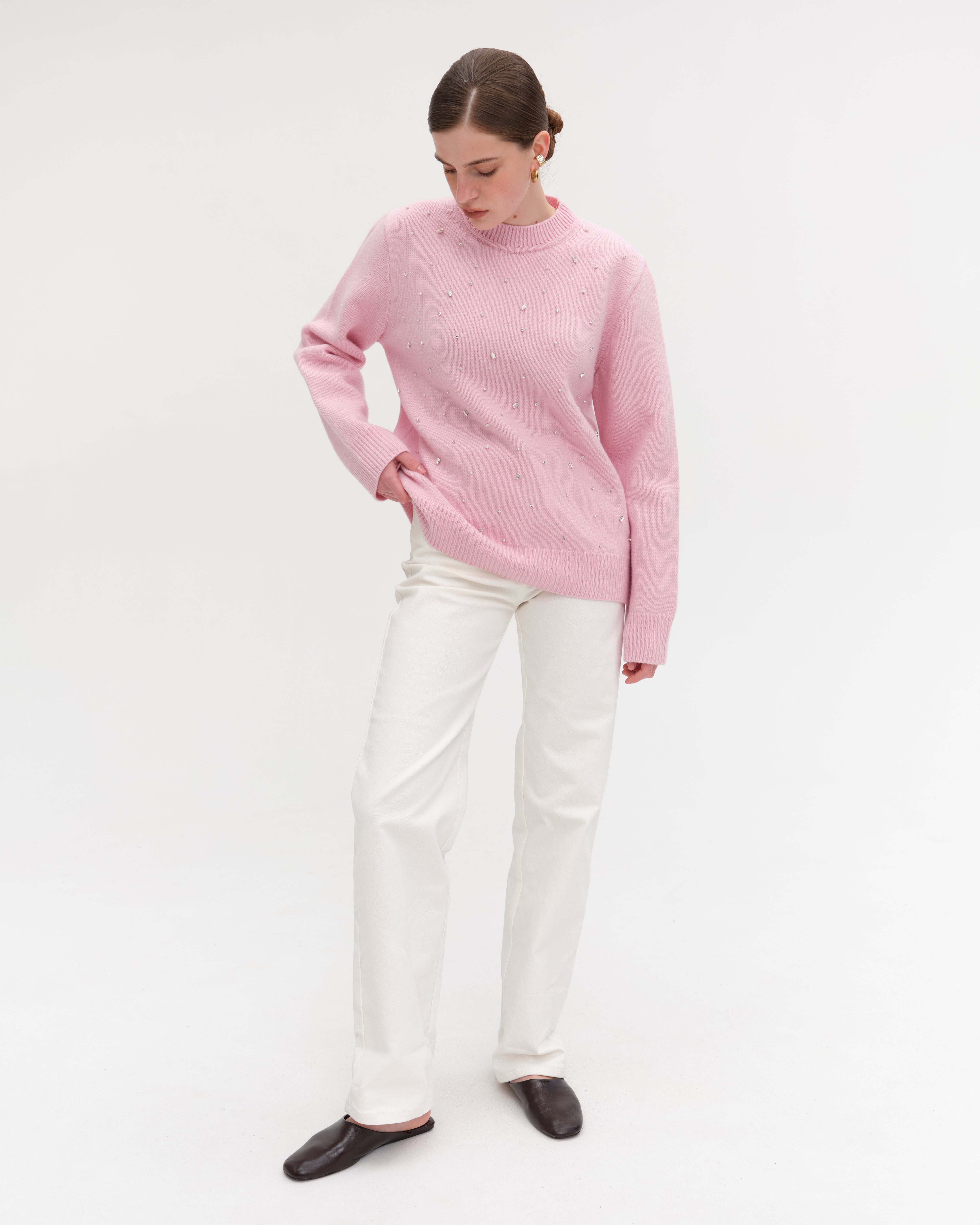 ROSE JUMPER WITH CRTSTAL DETAILS
