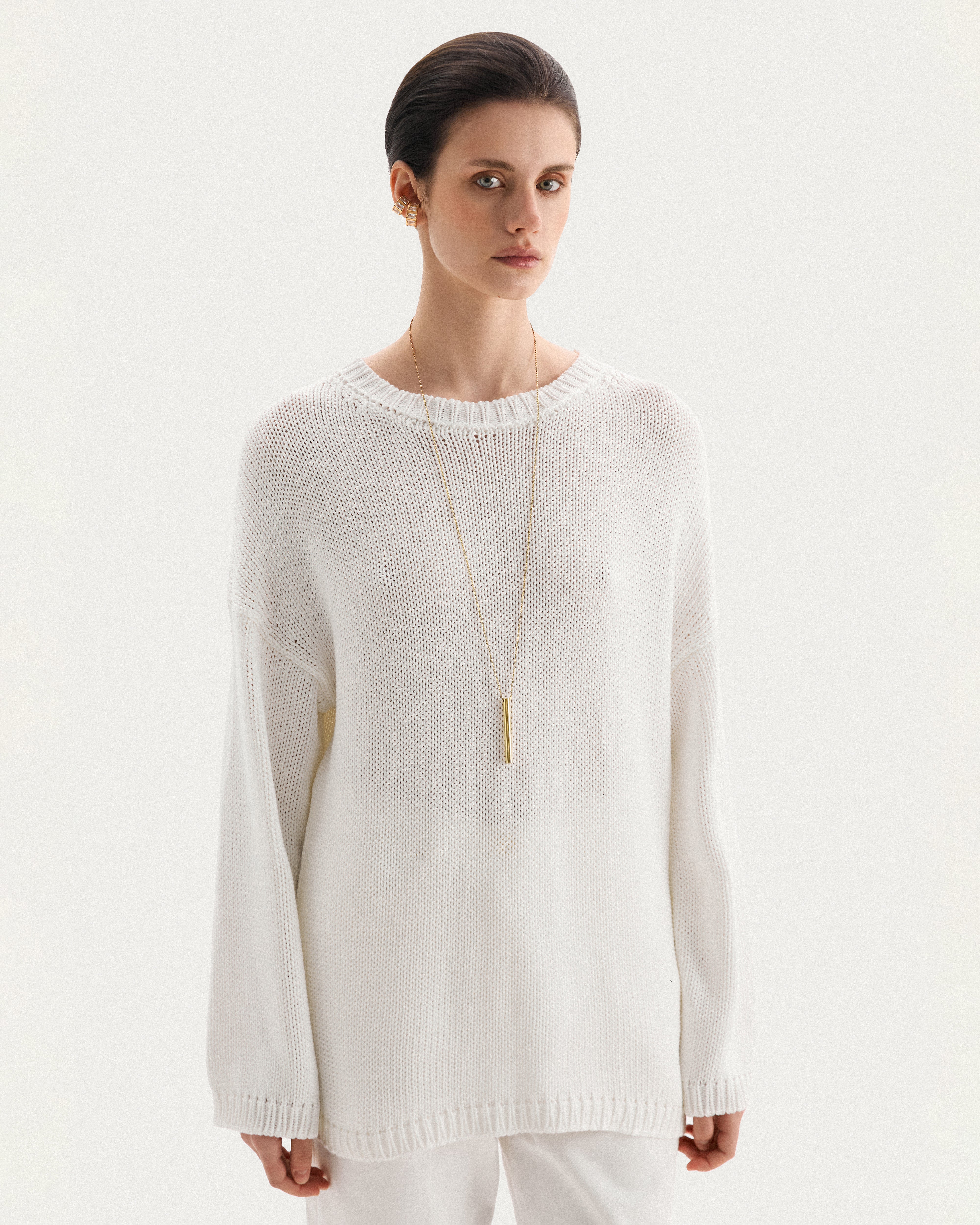 White cotton jumper