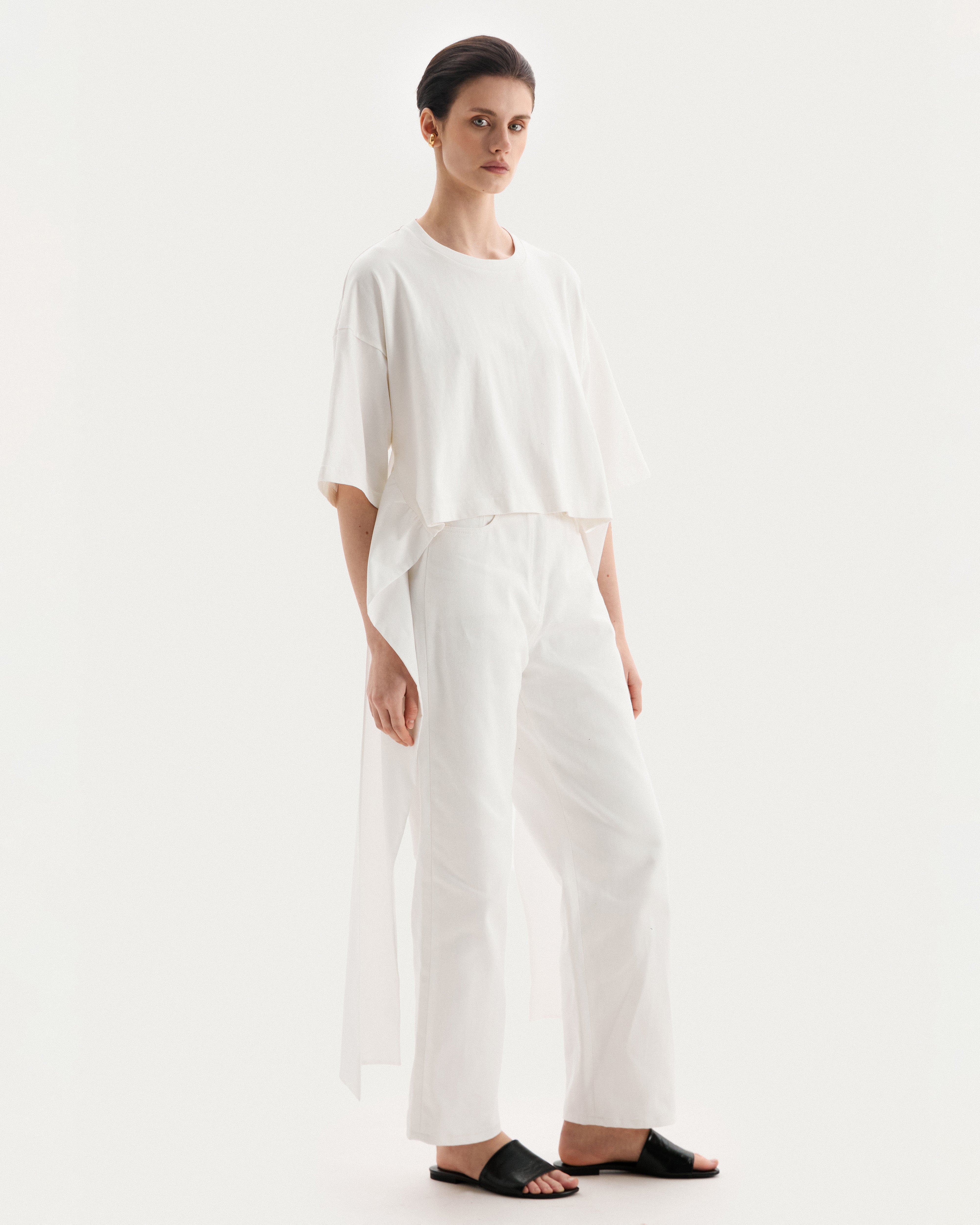 White oversized back tie t-shirt