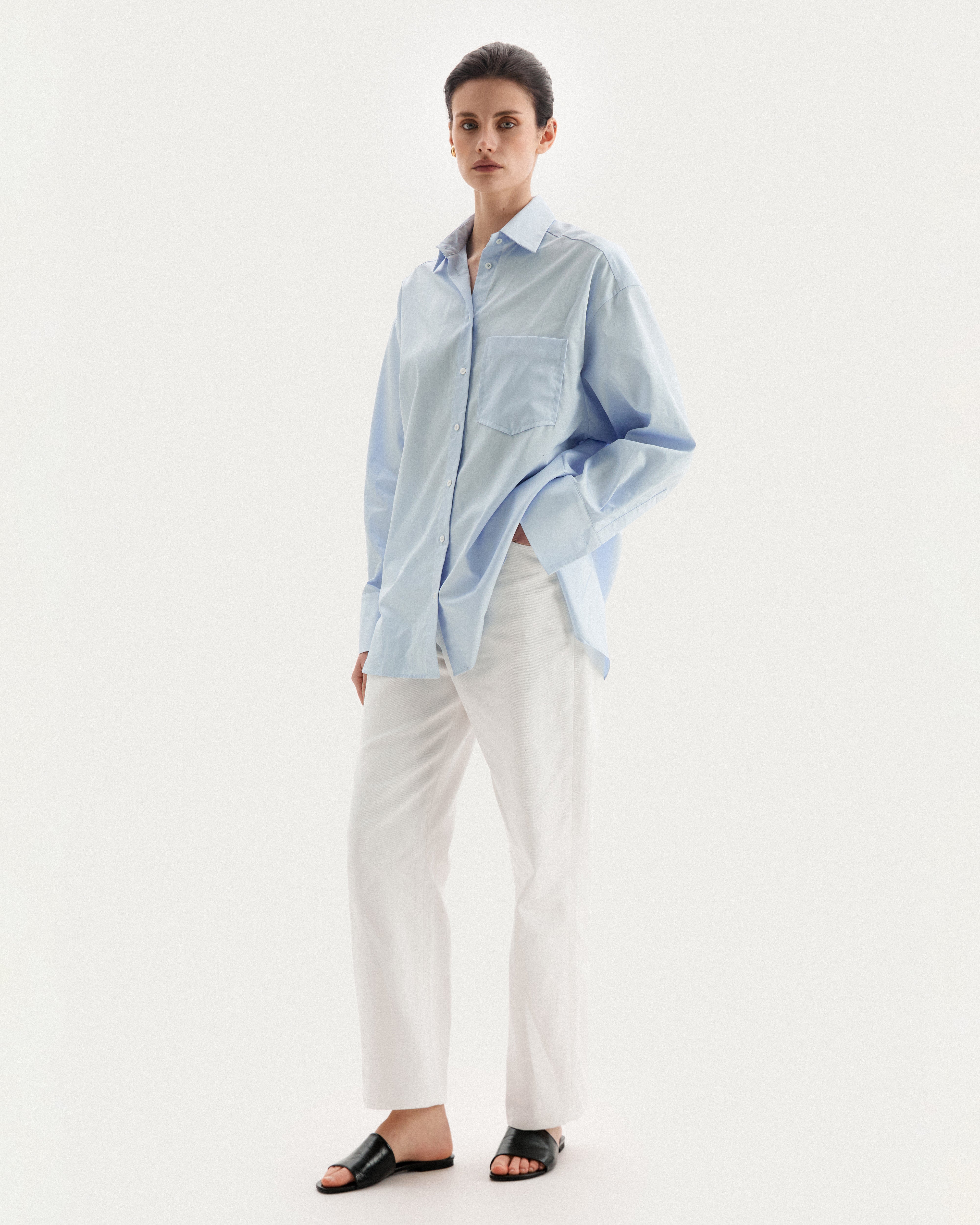 White straight jeans