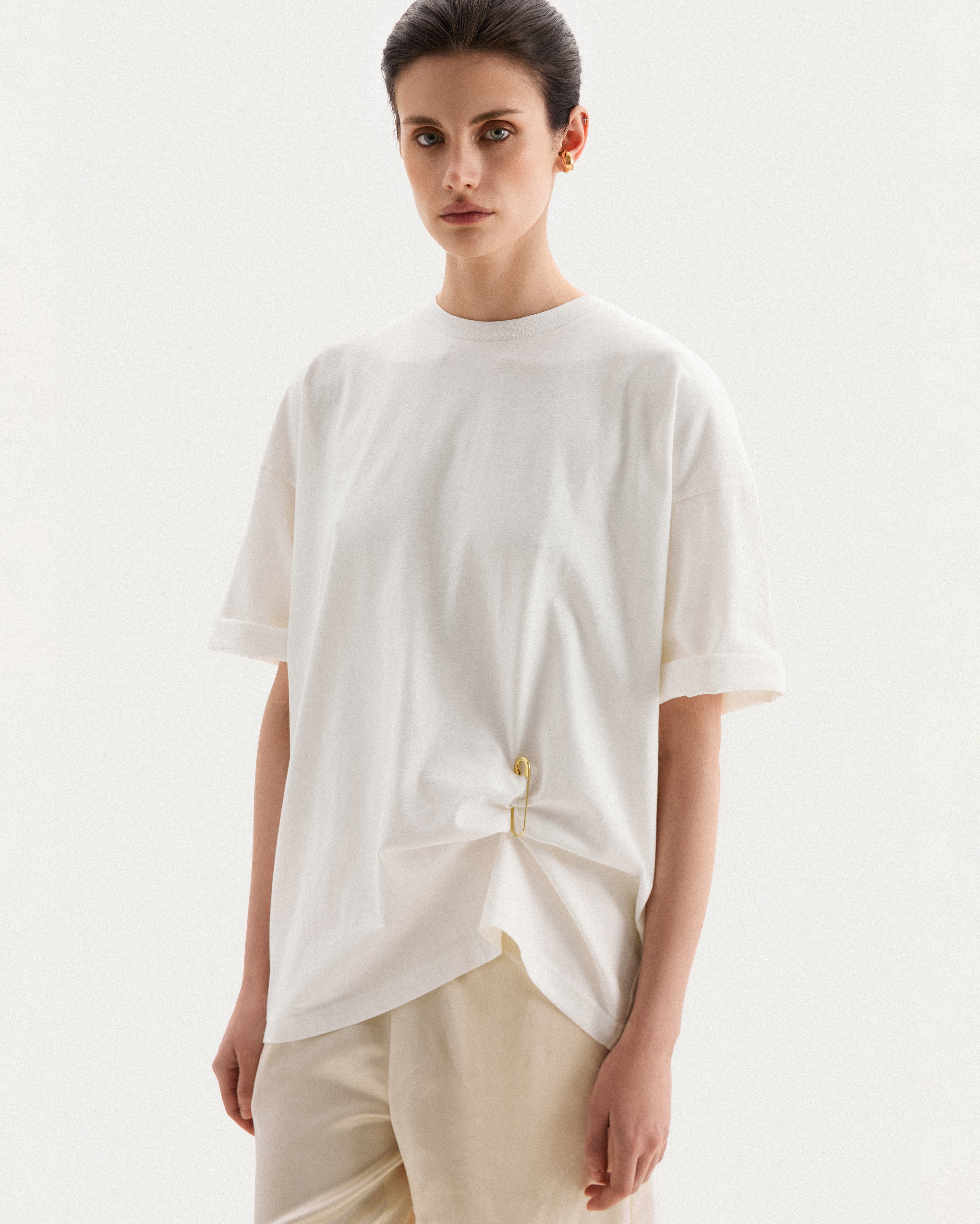 Cream viscose joggers