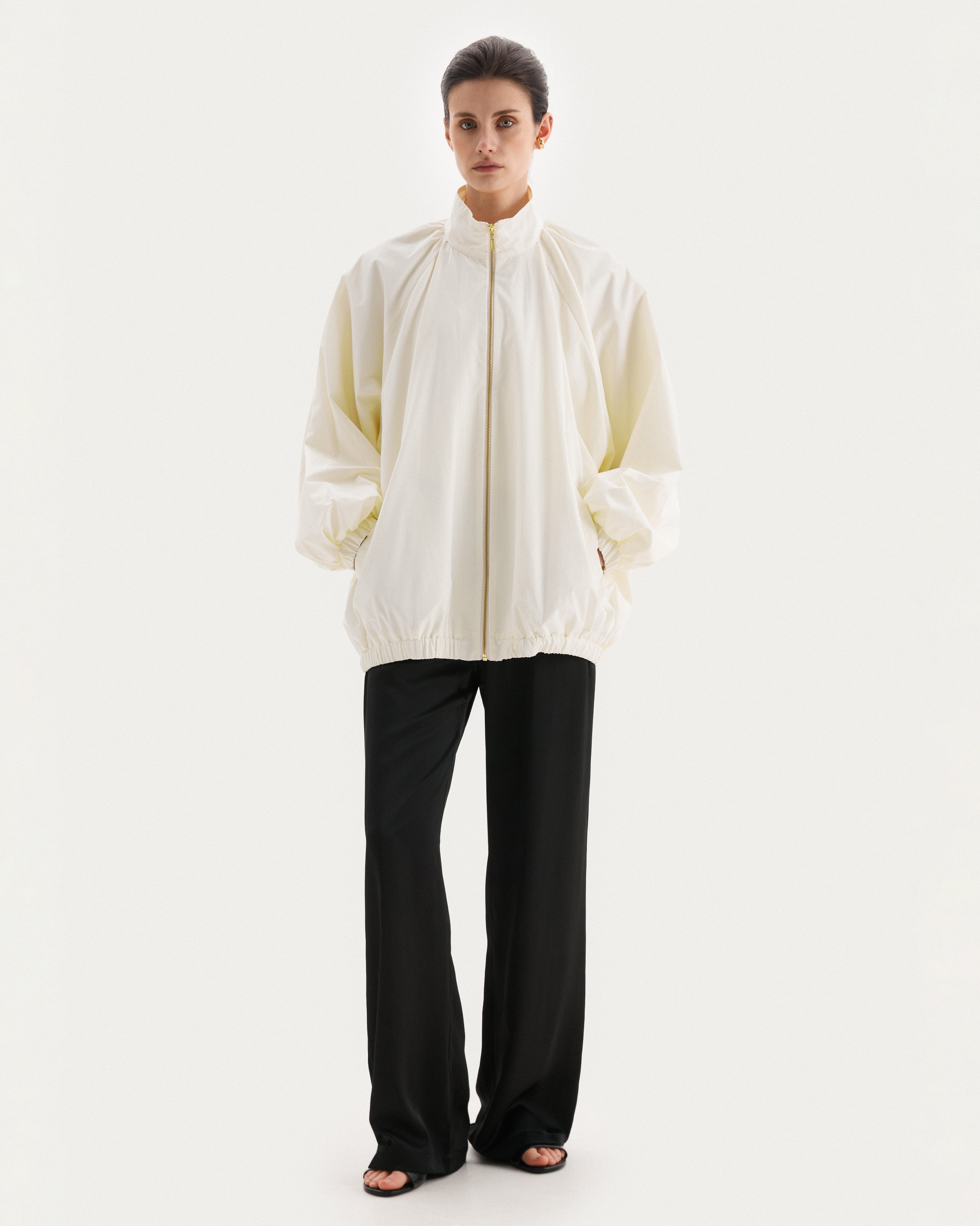 Milk oversized stand collar jacket