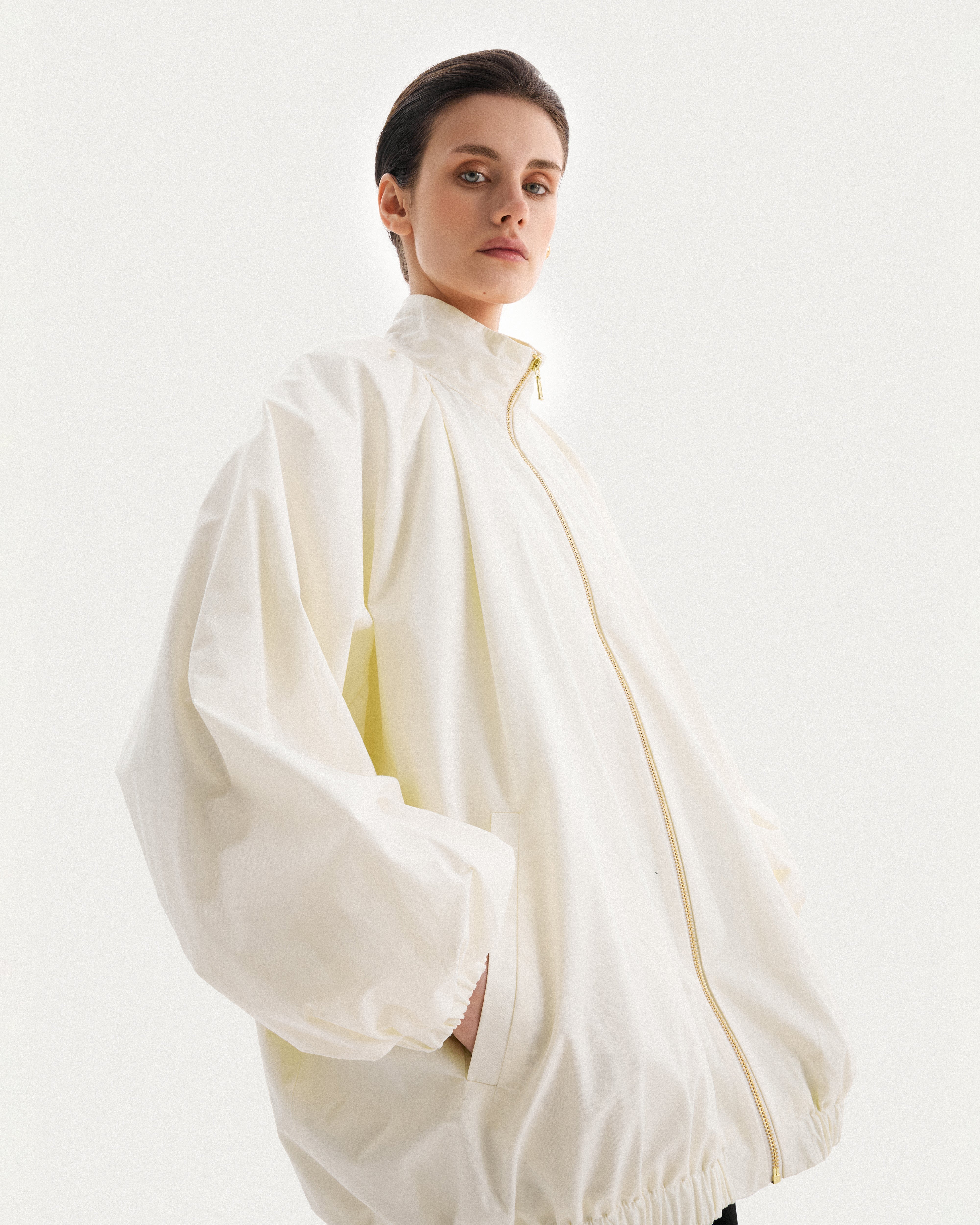 Milk oversized stand collar jacket